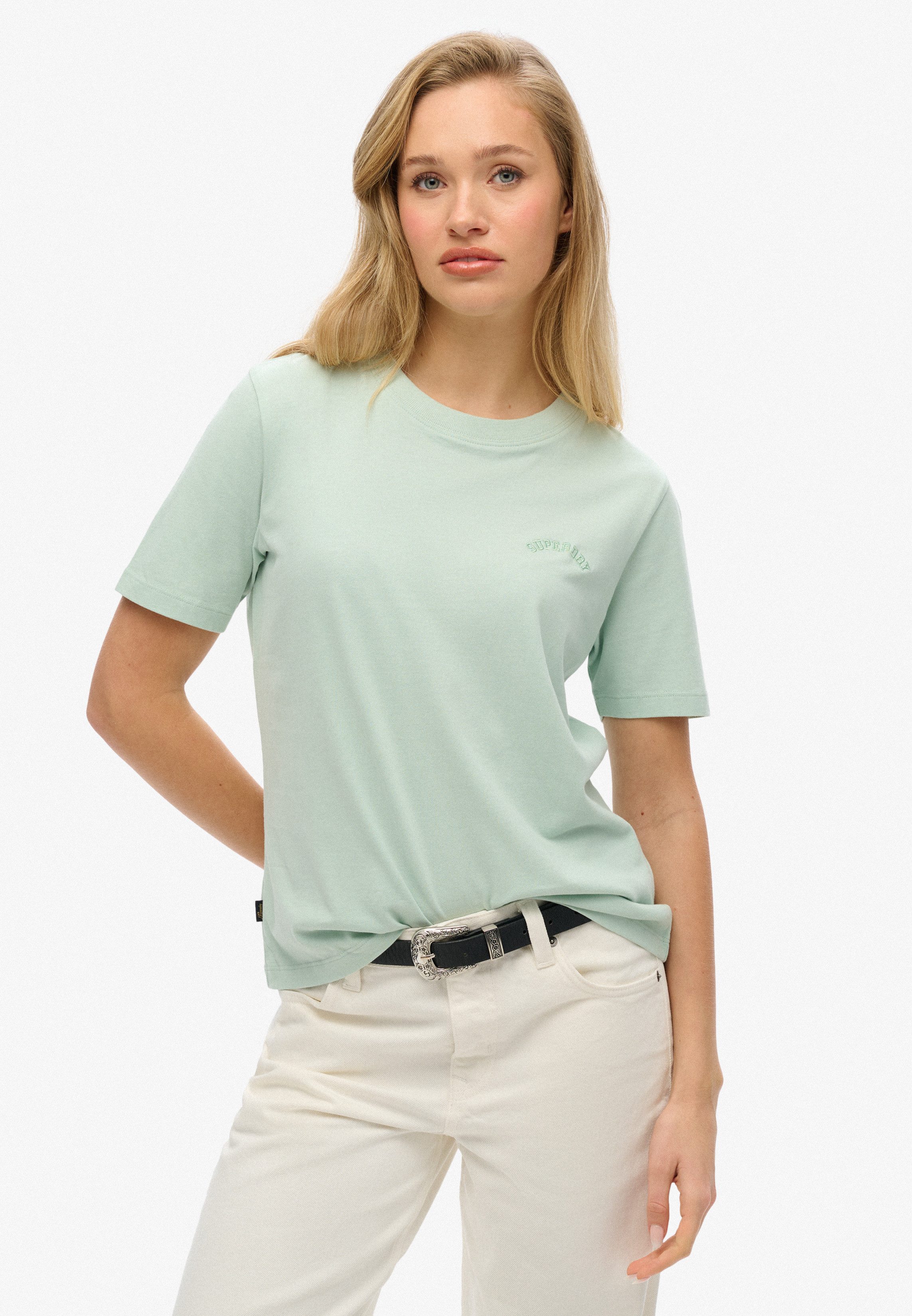 Superdry T-shirt ESSENTIAL LOGO EMB TEE dames t-shirts maat XXL groen