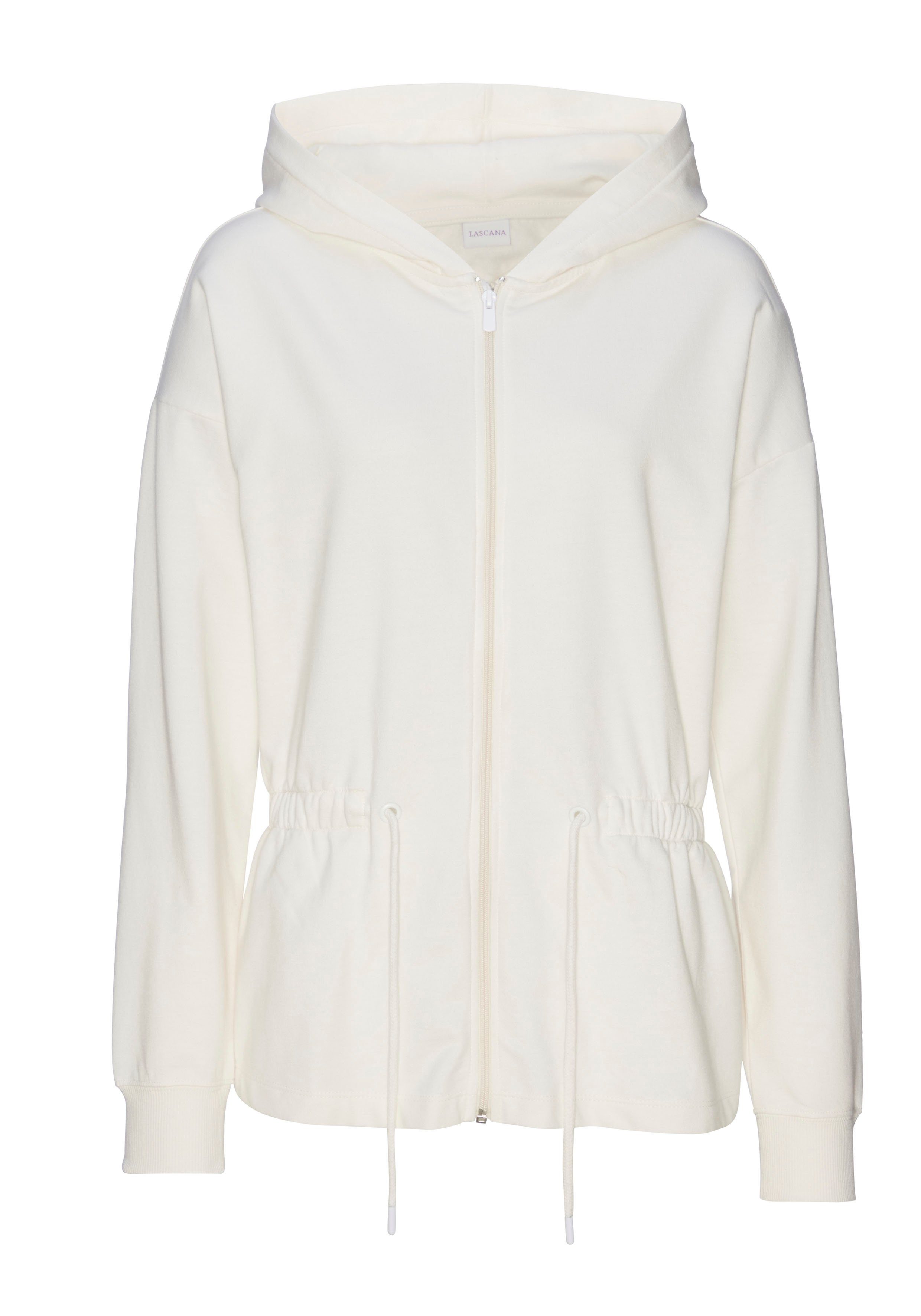 Lascana Sweatvest met tunnelkoord in de taille, loungewear, loungepak