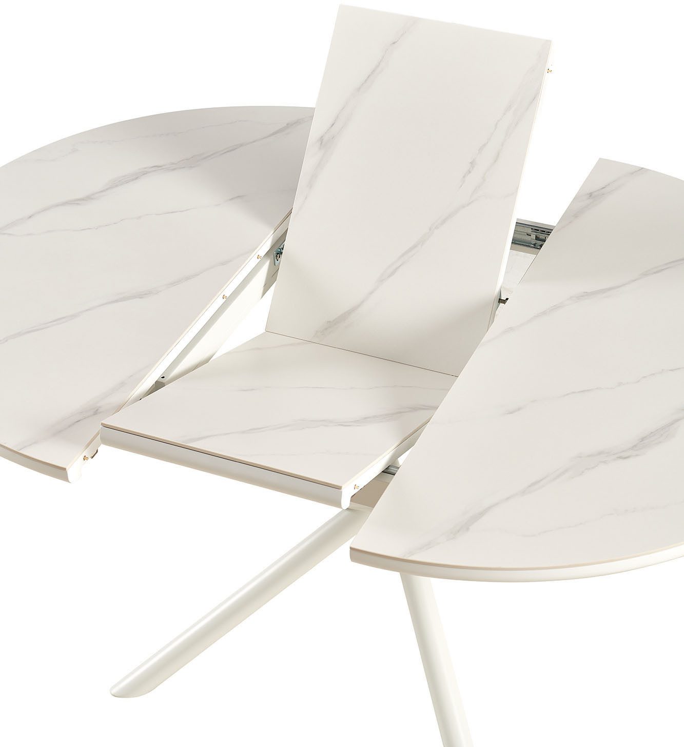 SalesFever Eettafel Stuttgart rond, keramiek, uitschuifbaar van 120 - 160 cm