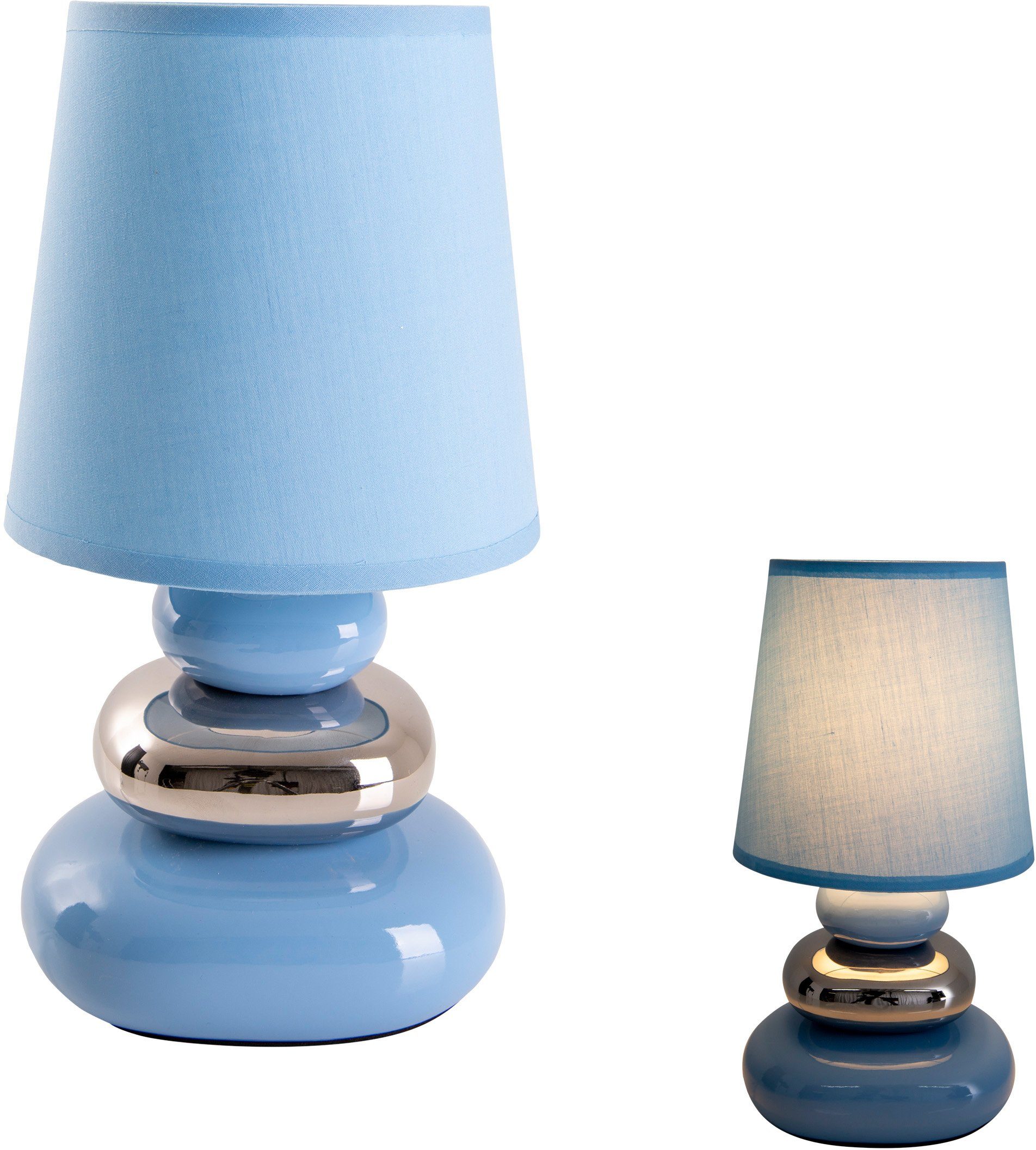 näve Tafellamp Stoney met keramieken voet en textielen kap, 1xe14/max.40 w (1 stuk)