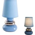 naeve tafellamp stoney tafellamp met keramieken voet en textielen kap blauw