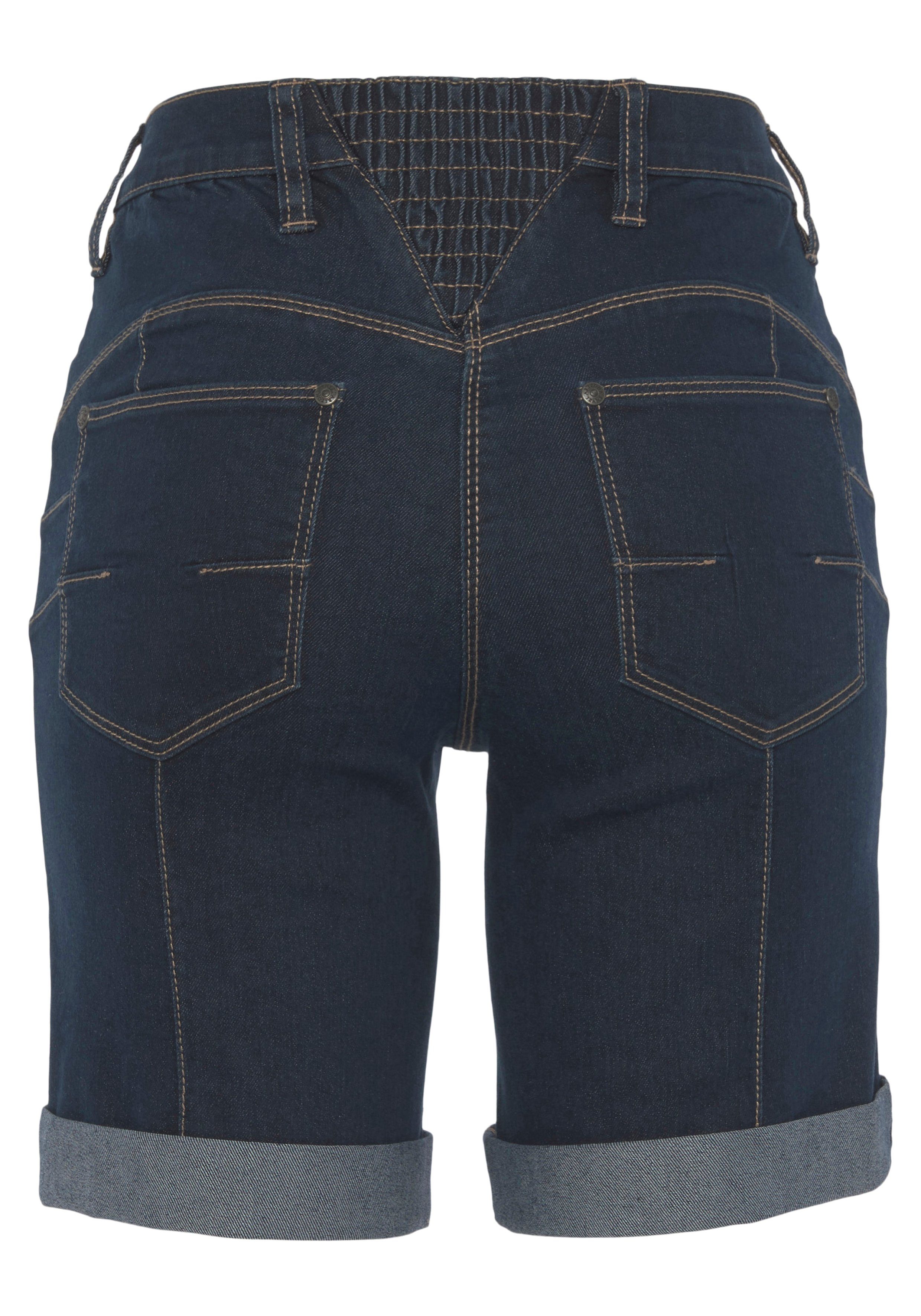 Arizona Jeansbermuda wijde pasvorm, korte pasvorm, hoge taille