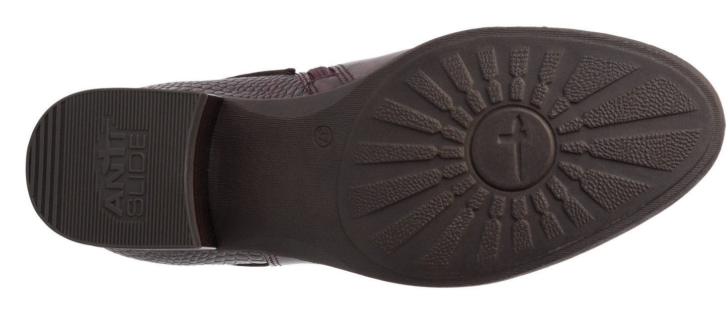 Tamaris Laarsjes blokhak, business schoen, laarzen met decoratieve gesp en logo-embossing