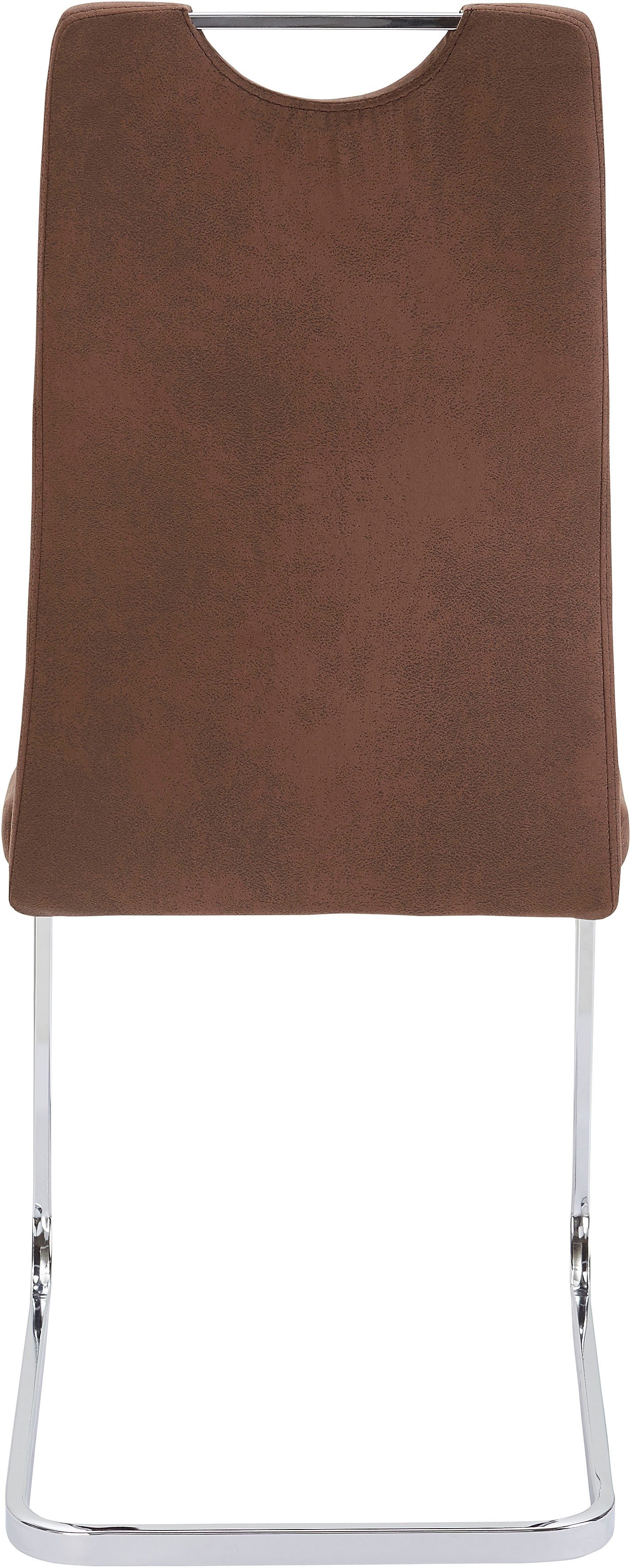 Home affaire Eetkamerstoel Milano (2 of 4 stuks), bekleding in microvezel of koord, sledestoel (set)