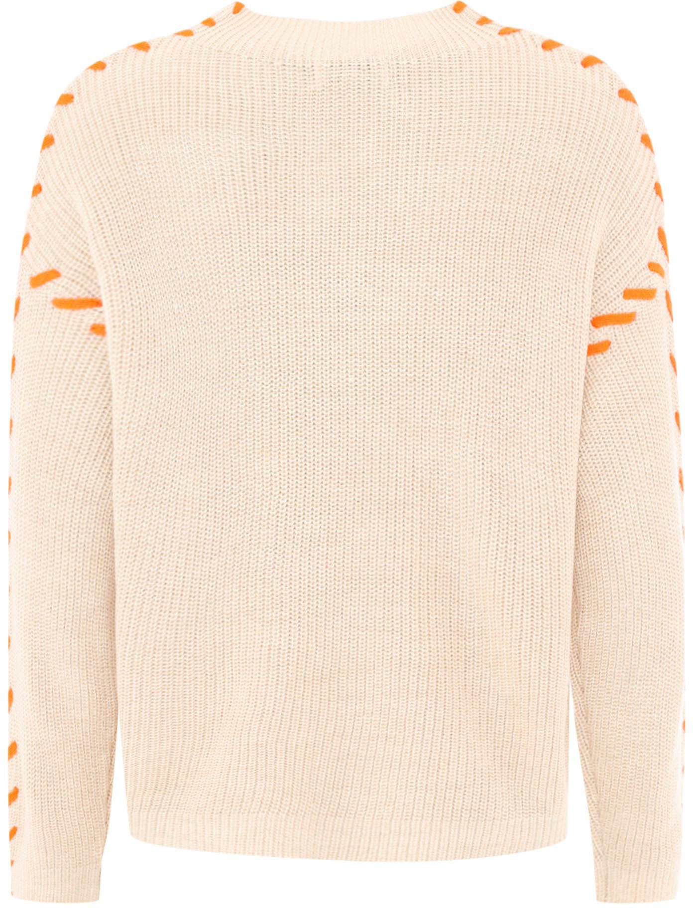 Zwillingsherz Gebreide trui Stitching met contrasterende naden en hart, met wolpercentage