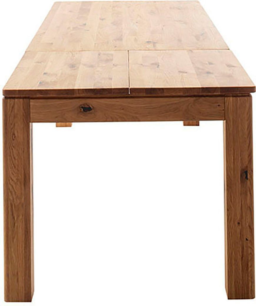 MCA furniture Eettafel ETNA 4-poot tafel Massief hout, doorlopende lamel, blokvoet 10x10 cm, tafelblad 2,5 cm