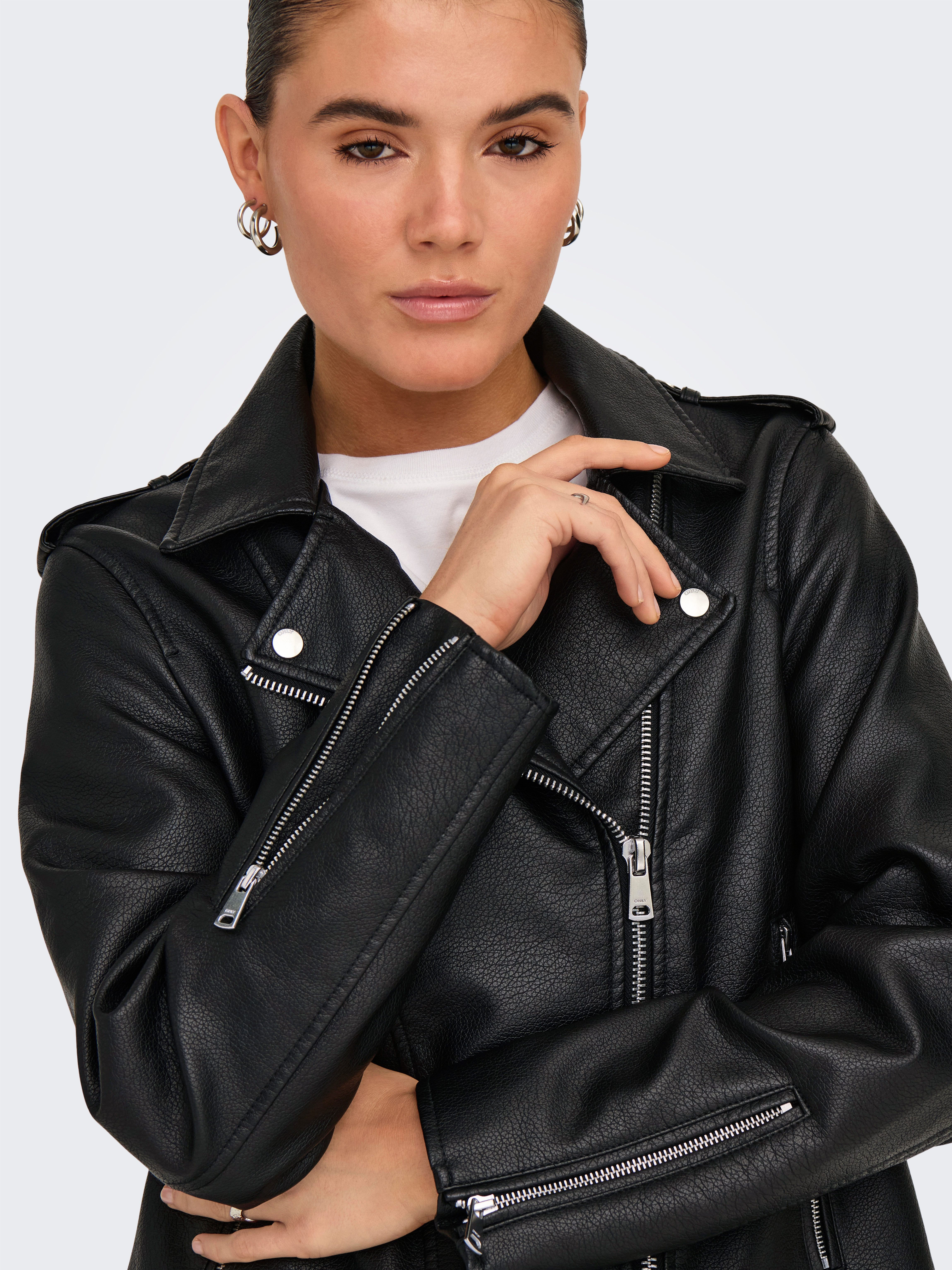Only Imitatieleren jack ONLMILLE FAUX LEATHER JACKET OTW