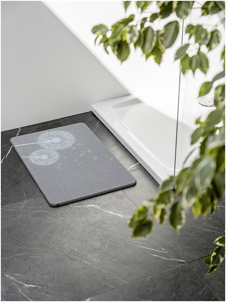 WENKO Badmat Model Astera antislip, sterk waterabsorberend, van kiezelgur (1 stuk)