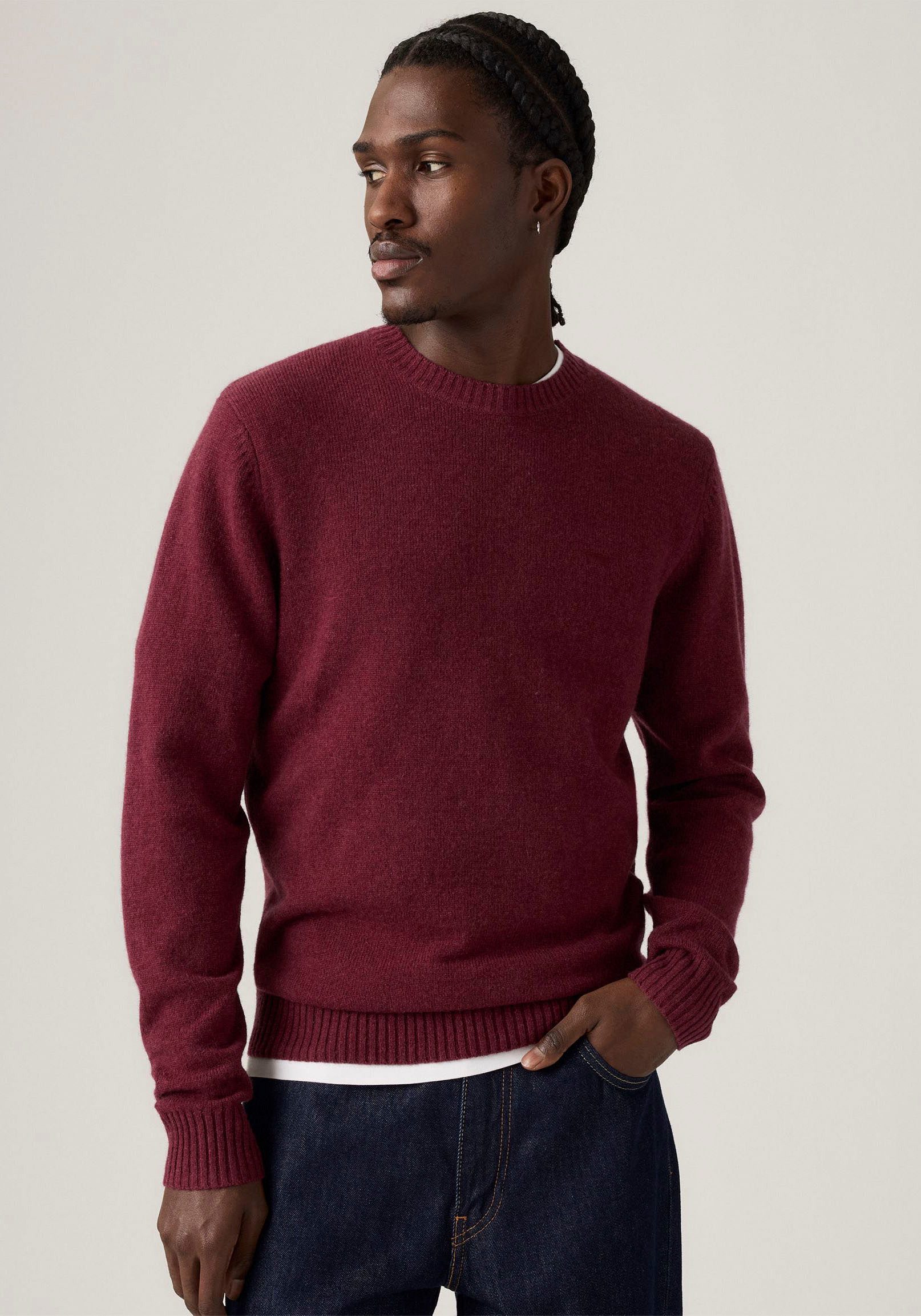 Levi's® Wollen trui ORIGINAL HM SWEATER in klassieke ronde halsvorm