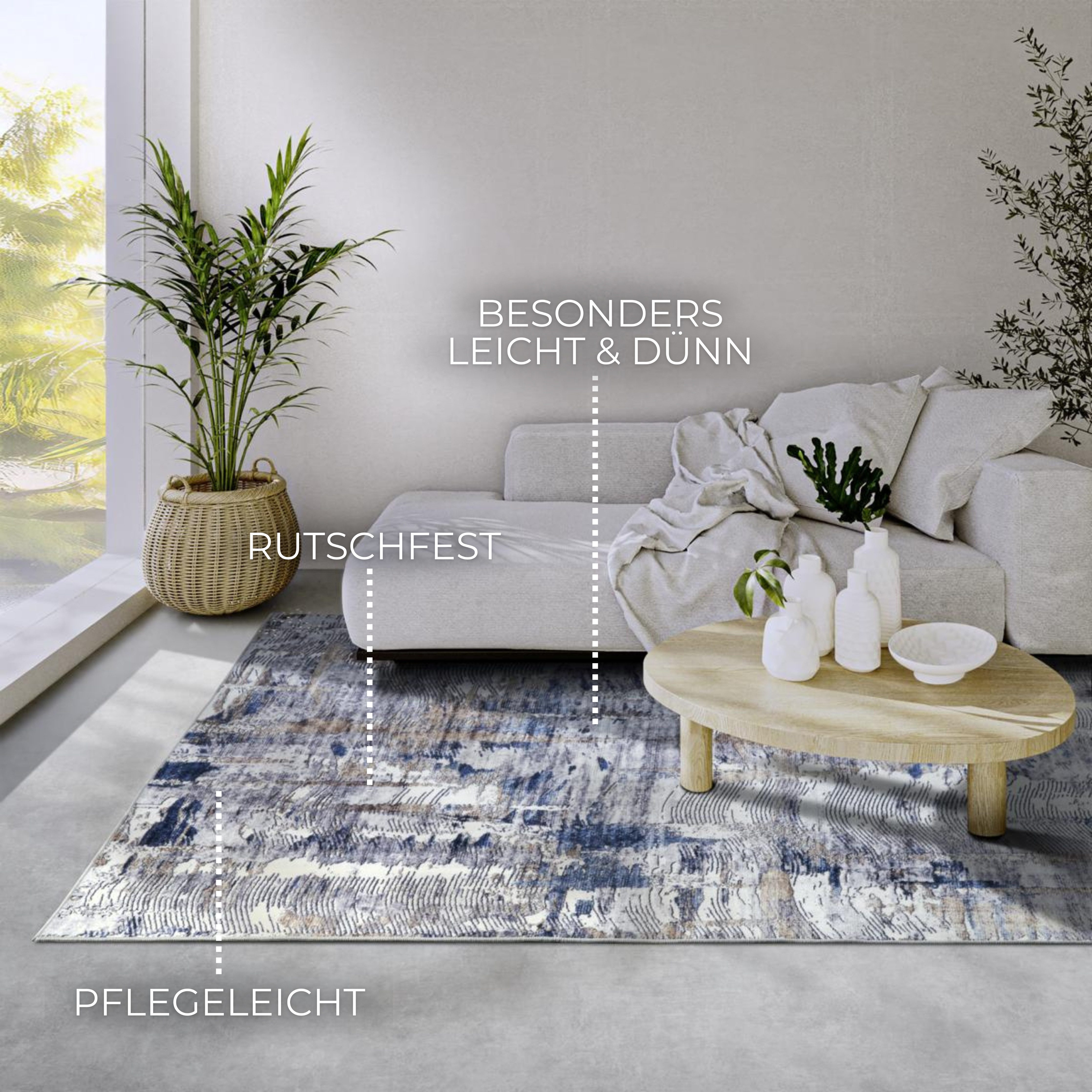 ELLE DECORATION Vloerkleed Malard Kortpolig, antislip, vintage, modern, woonkamer, gang