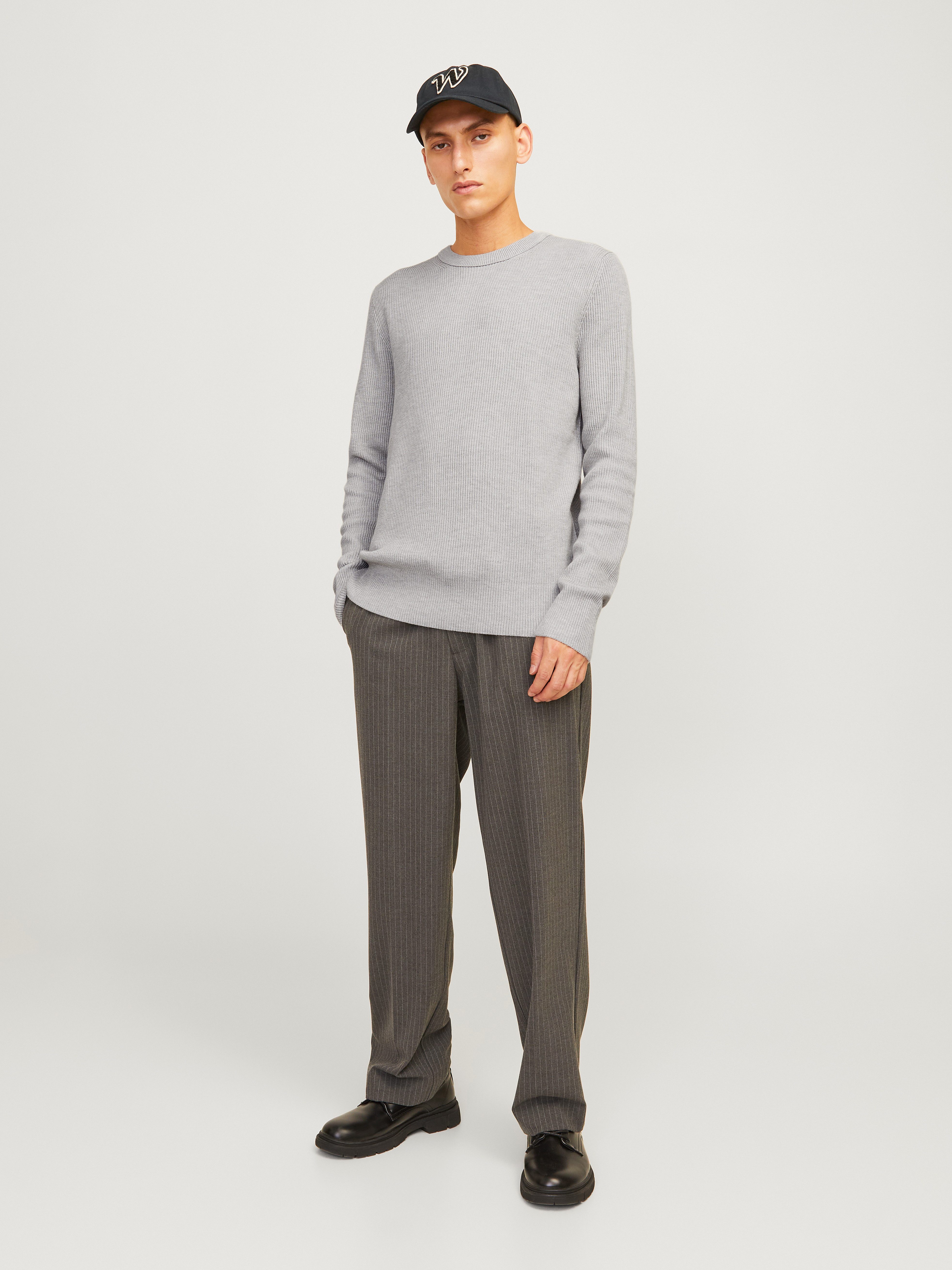 Jack & Jones Trui met ronde hals JJEPERFECT – Trui met onderhoudsvriendelijke kwaliteit structure fit