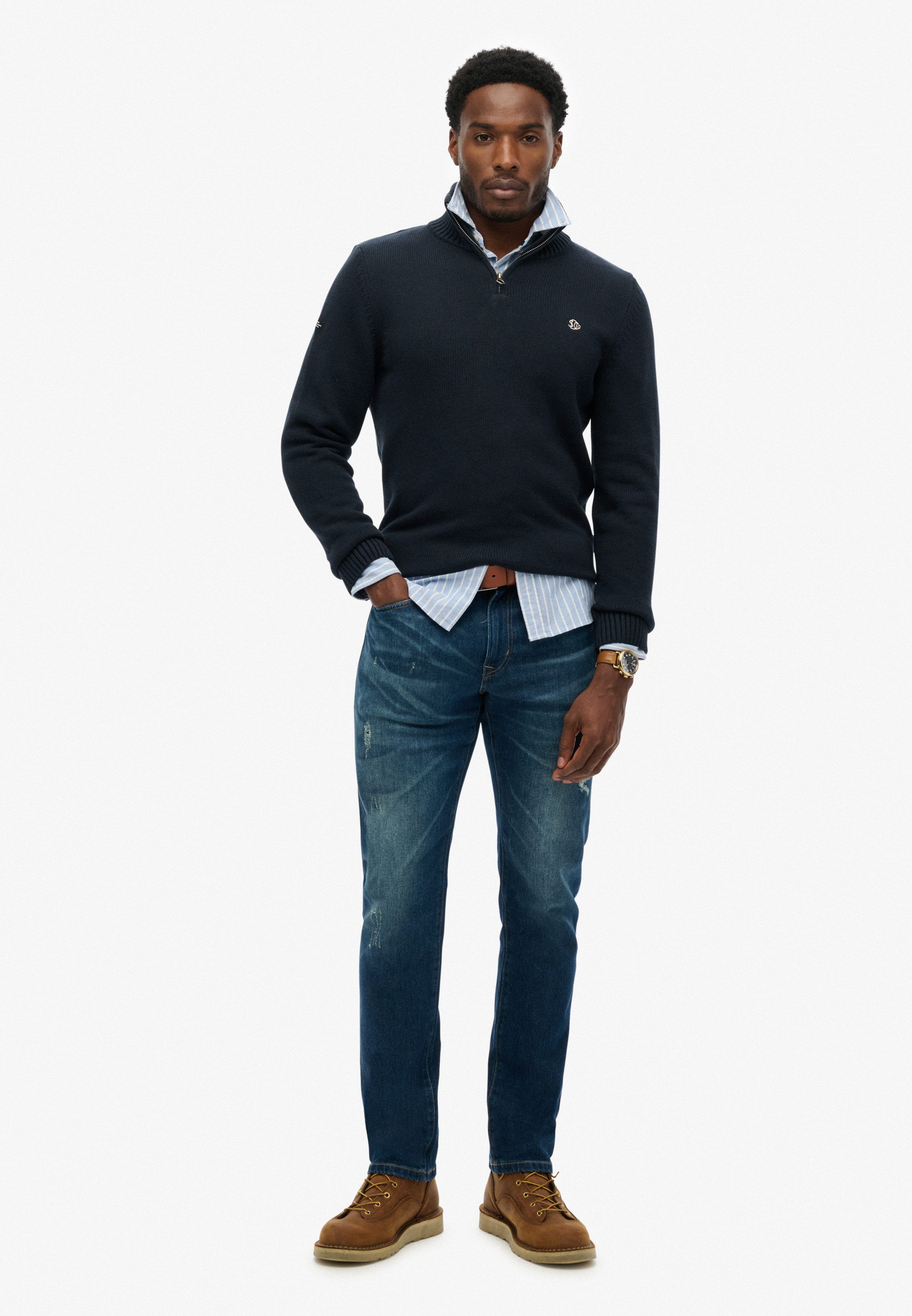 Superdry Gebreide trui COTTON KNIT HENLEY