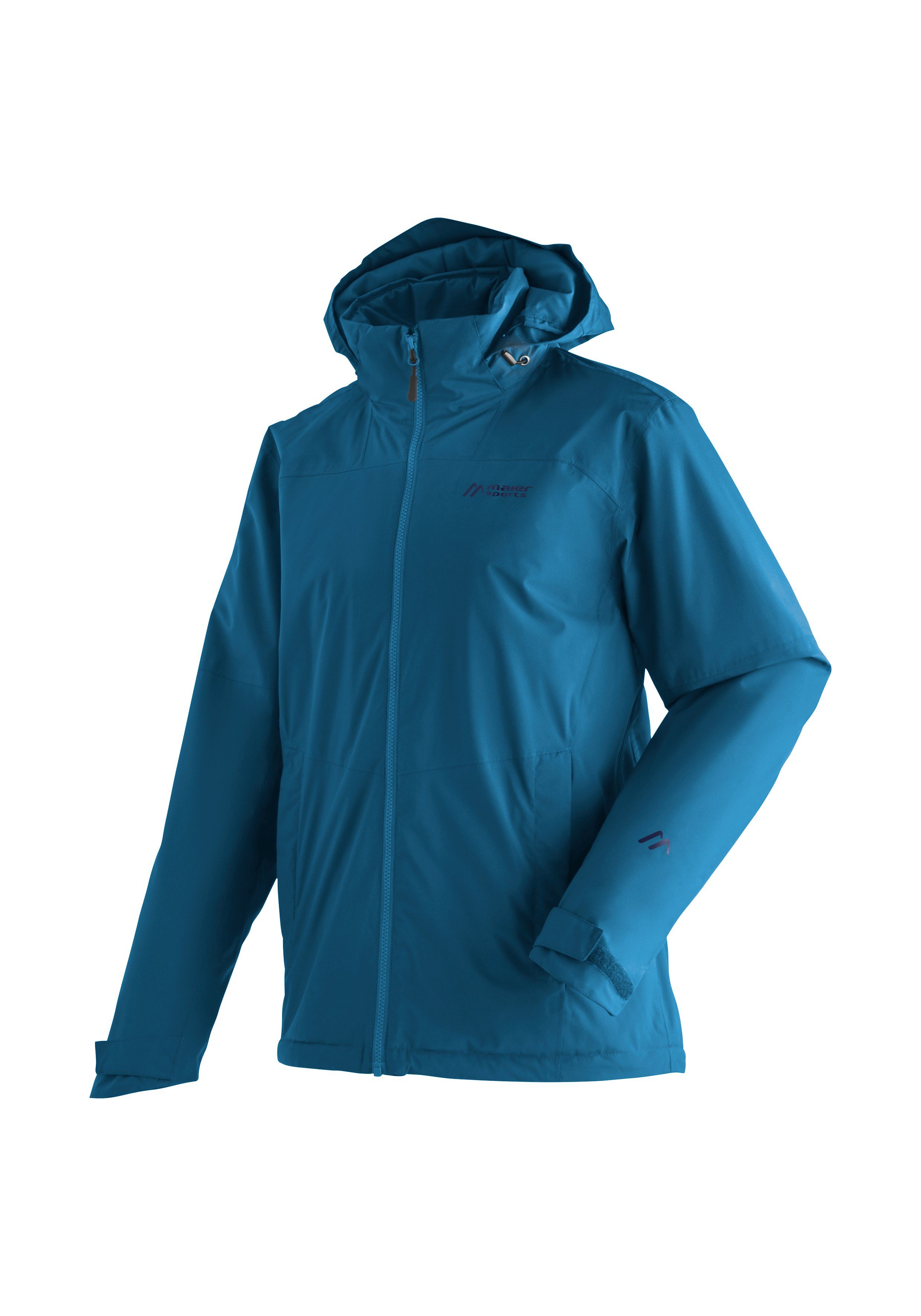 Maier Sports Outdoorjack Metor Therm Rec M Heren wandeljack ademend en waterdicht gewatteerde regenjack met capuchon