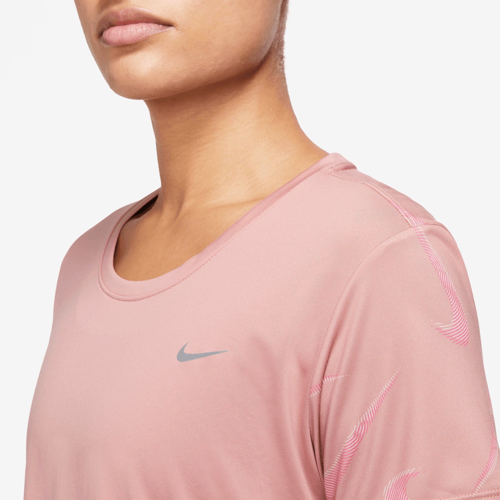 Nike Runningshirt SWOOSH DRI-FIT WOMEN'S PRINTED SHORT-SLEEVE CROP TOP