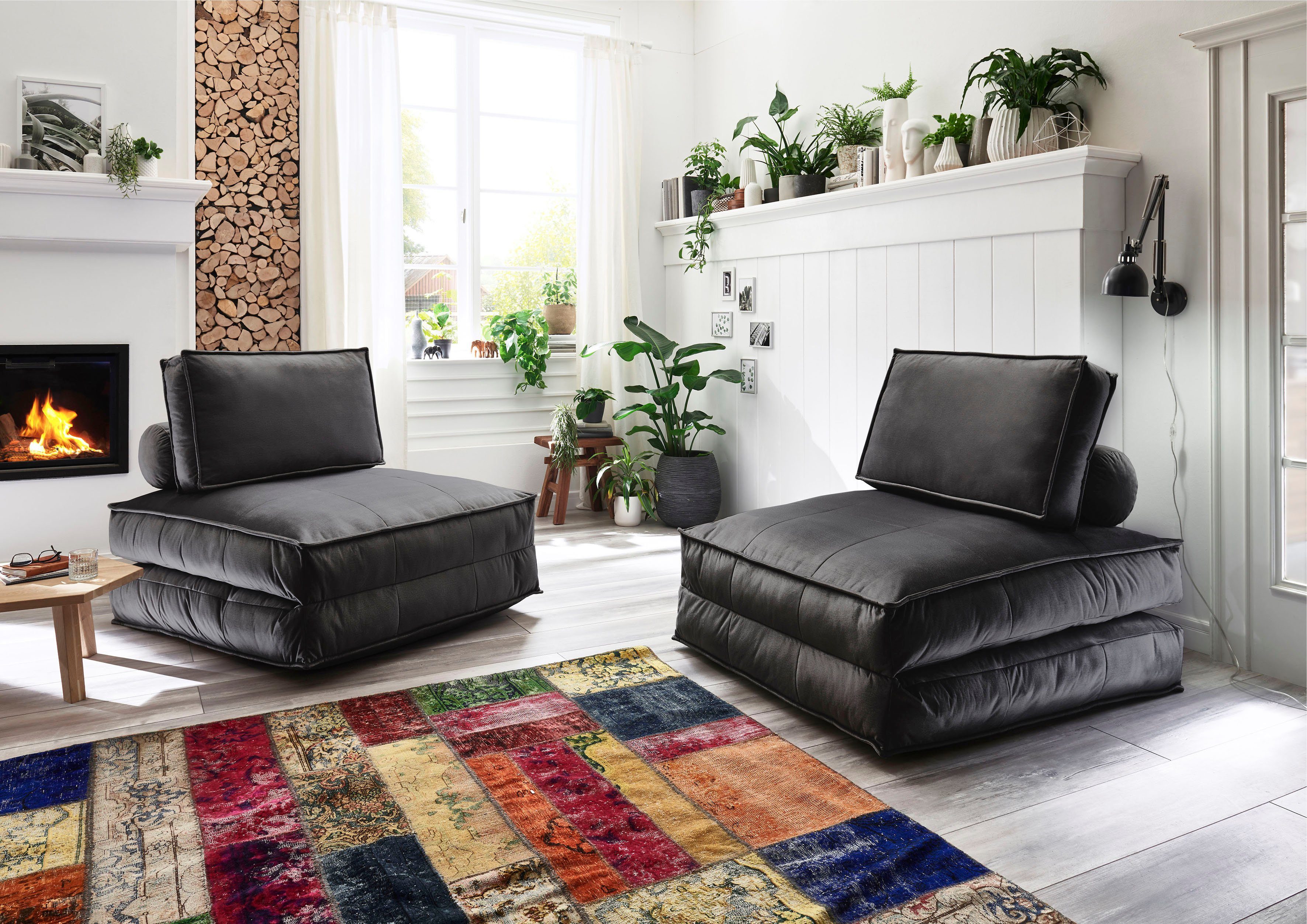 ATLANTIC home collection XXL-fauteuil Miro XXL-fauteuil te veranderen in een logeerbed