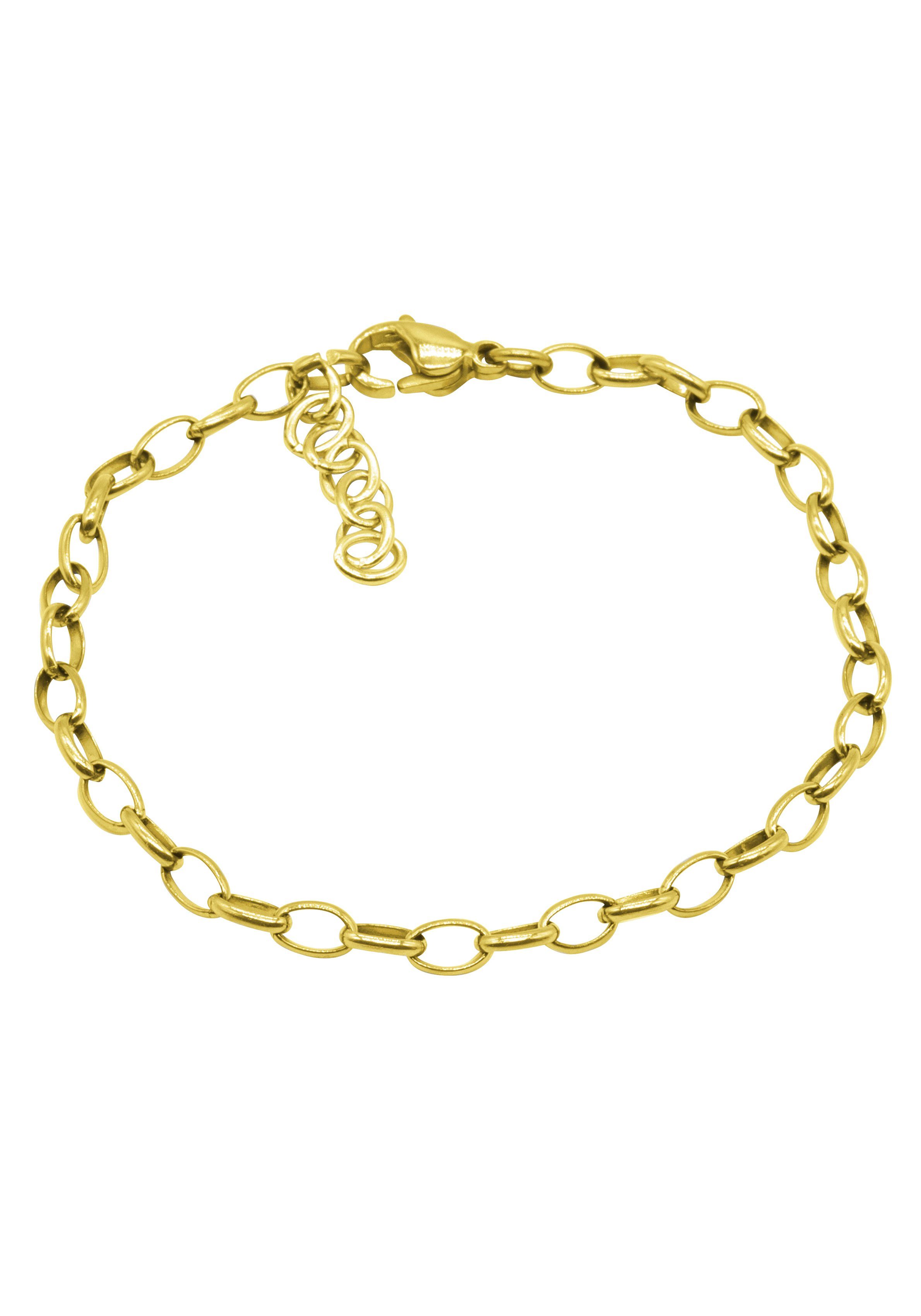 Firetti Edelstalen armband Sieraad cadeau ankerketting schakeling, 3,9 mm breed unisex armbanden maat 21 goud
