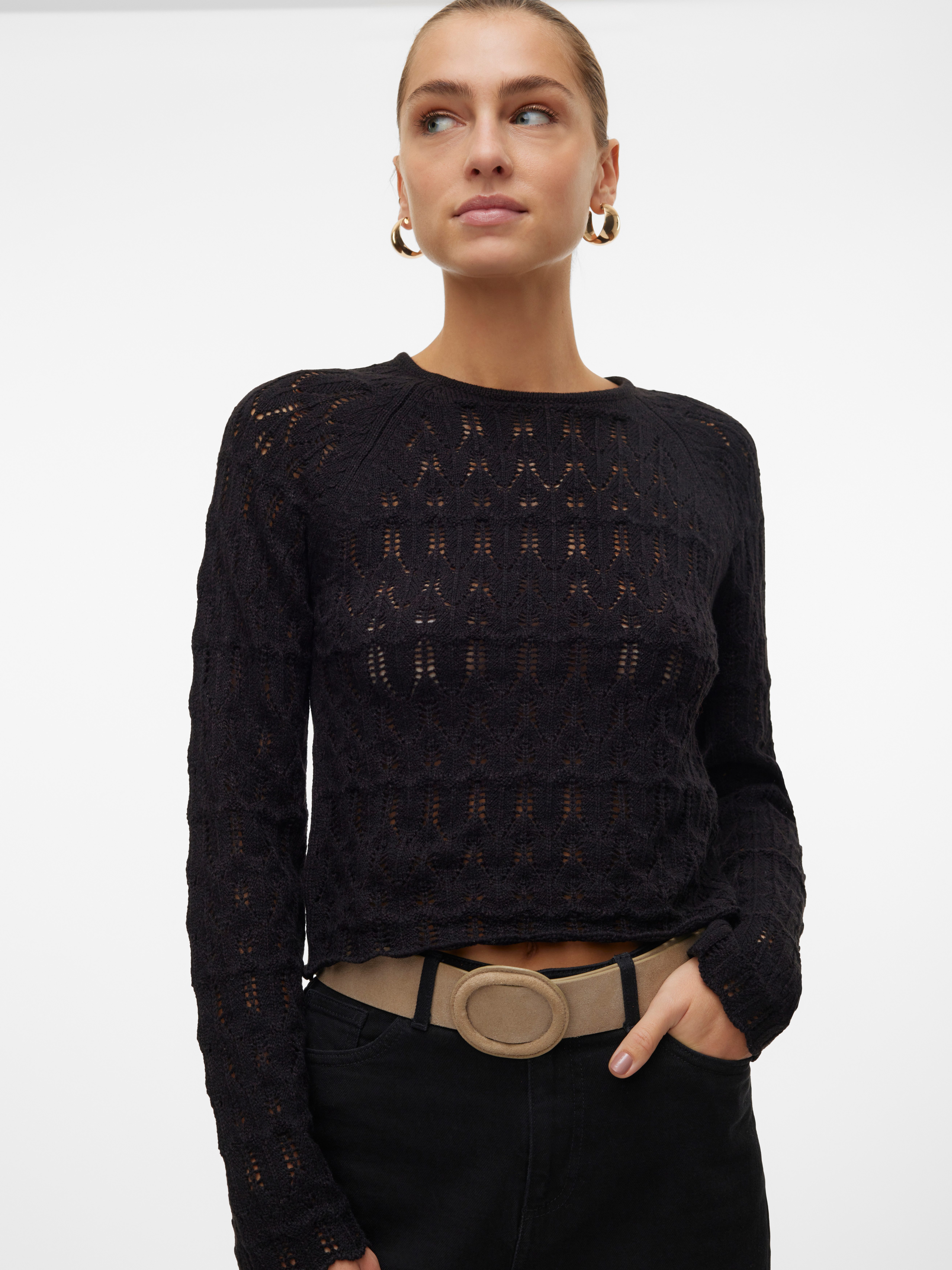 Vero Moda Gebreide trui VMNEWFABIENNE LS O-NECK PULLOVER NOOS