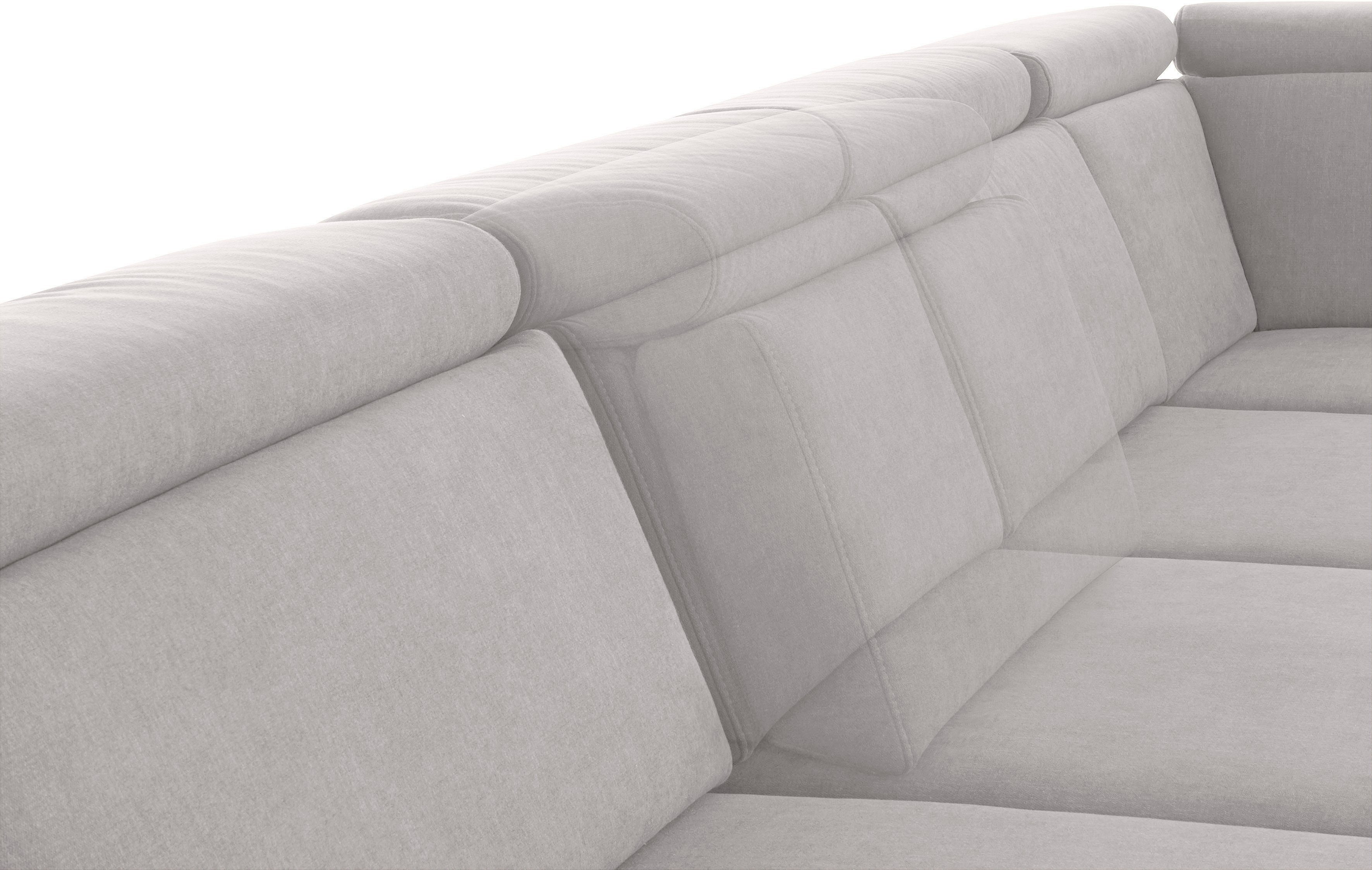 sit&more Zithoek Brisbane U-vorm Poothoogte 15 cm, inclusief verstelbare zitdiepte, armleuningen en hoofdeind