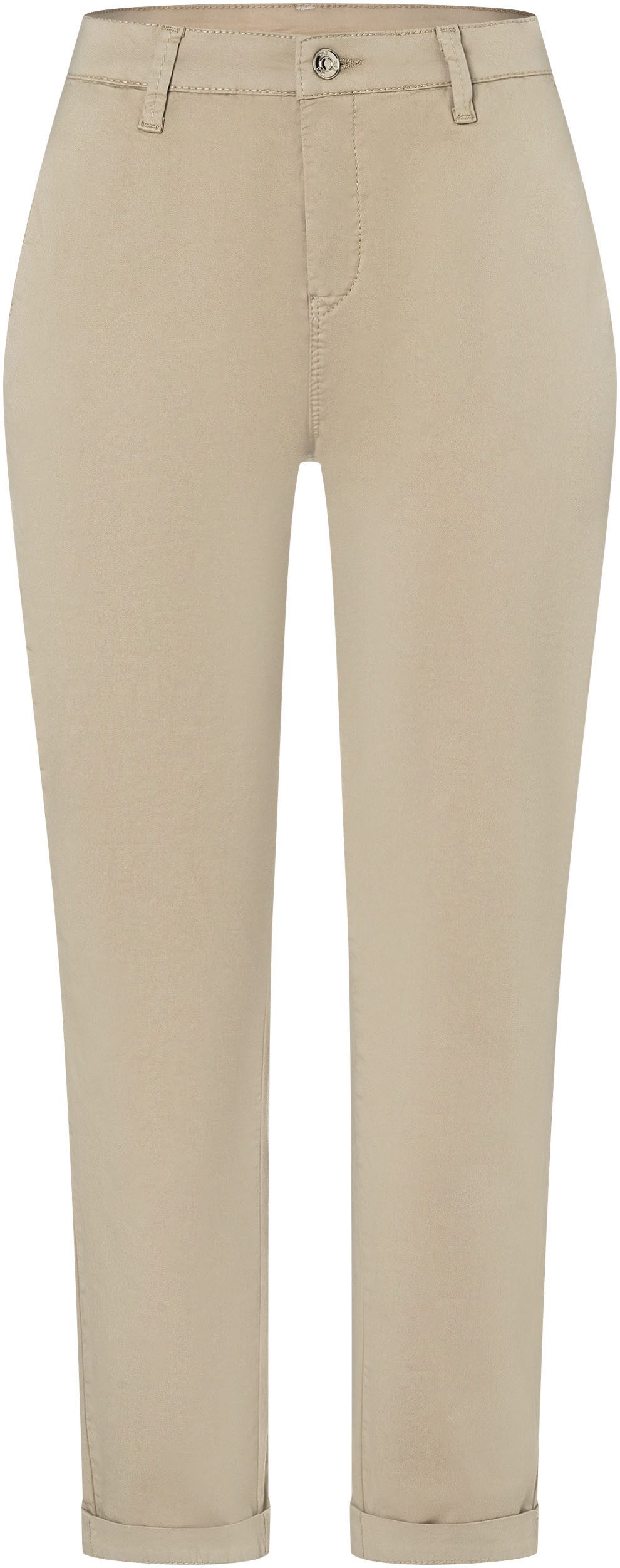 MAC Chino turn up met subtiele glans, elegant en sportief tegelijk