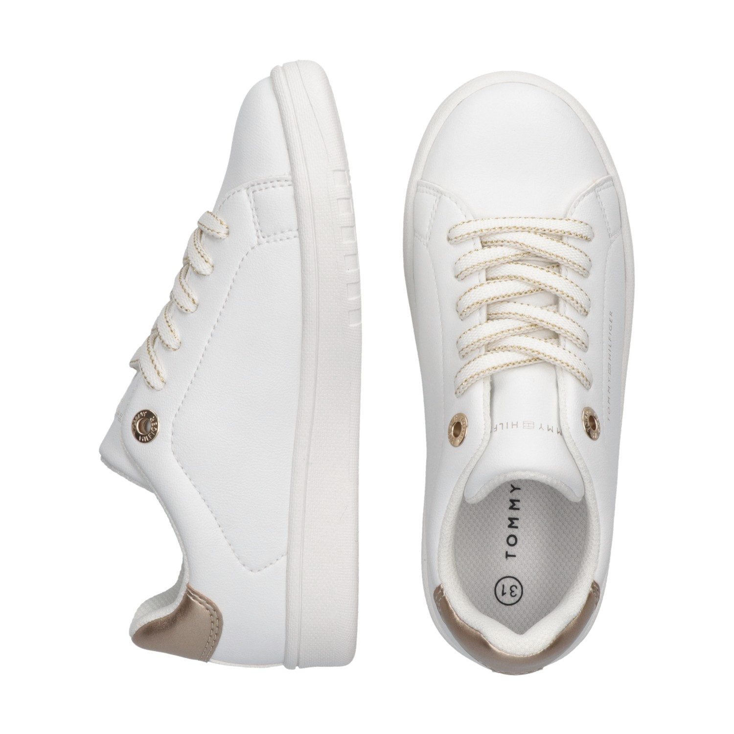 Tommy Hilfiger Sneakers , veterschoen, court sneaker, meisjes schoen met metallic hak