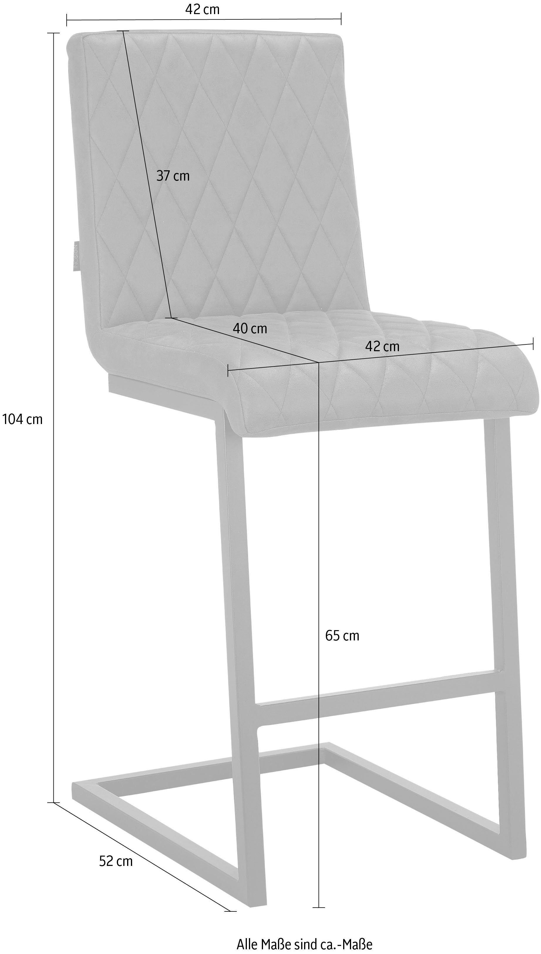 INOSIGN Bistrostoel Janelle Zacht verdikte zitting en rugleuning, naden aan de zitting en rugleuning, zithoogte 65 cm (2 stuks)