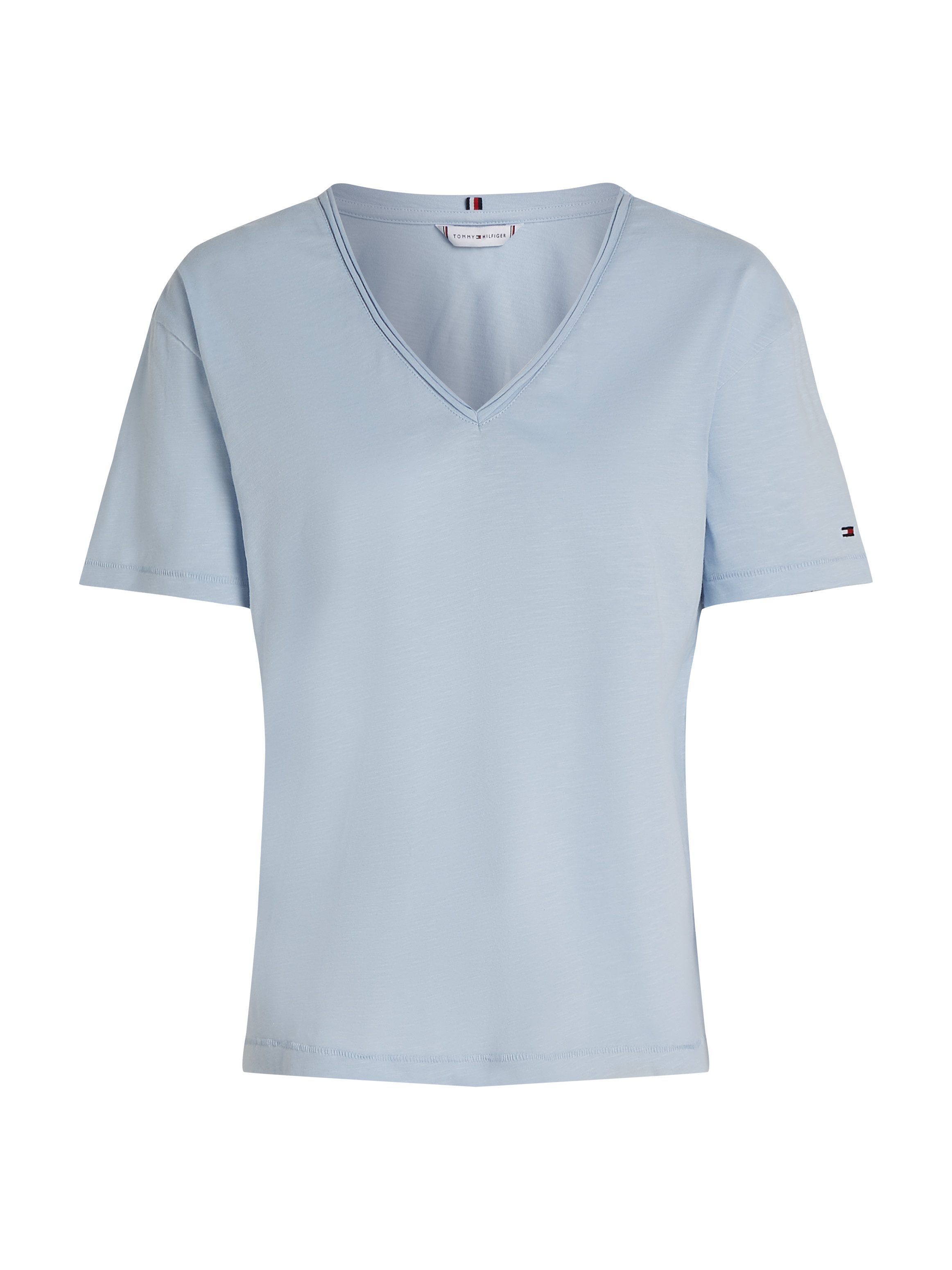 Tommy Hilfiger T-shirt SLUB CROP V-NK SS