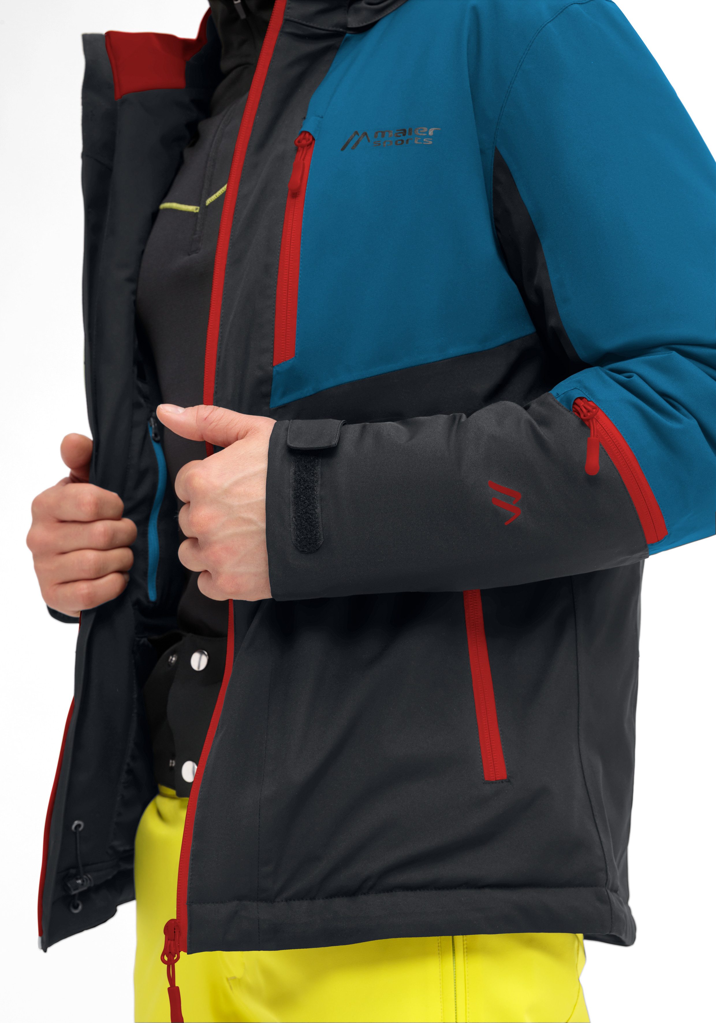 Maier Sports Ski-jack MONZABON M 2.0 Heren winterjack, waterdicht, 3 ritszakken en capuchon, regular fit