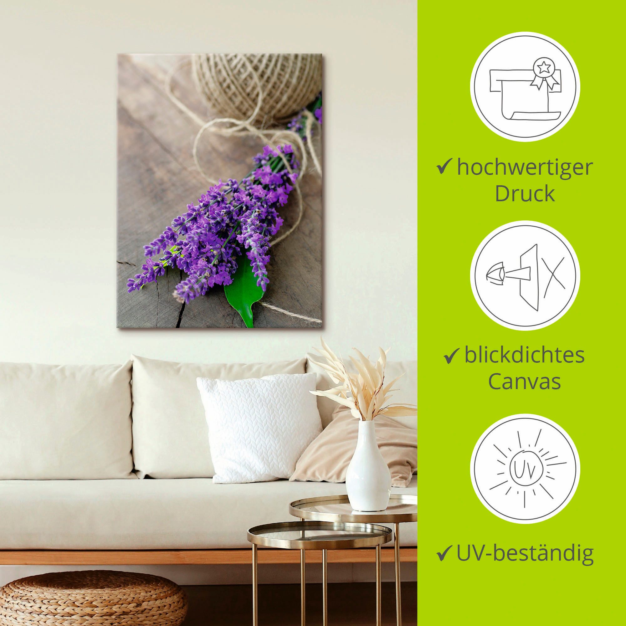 Artland Artprint Lavendel Struisvogel als artprint op linnen, poster, muursticker in verschillende maten