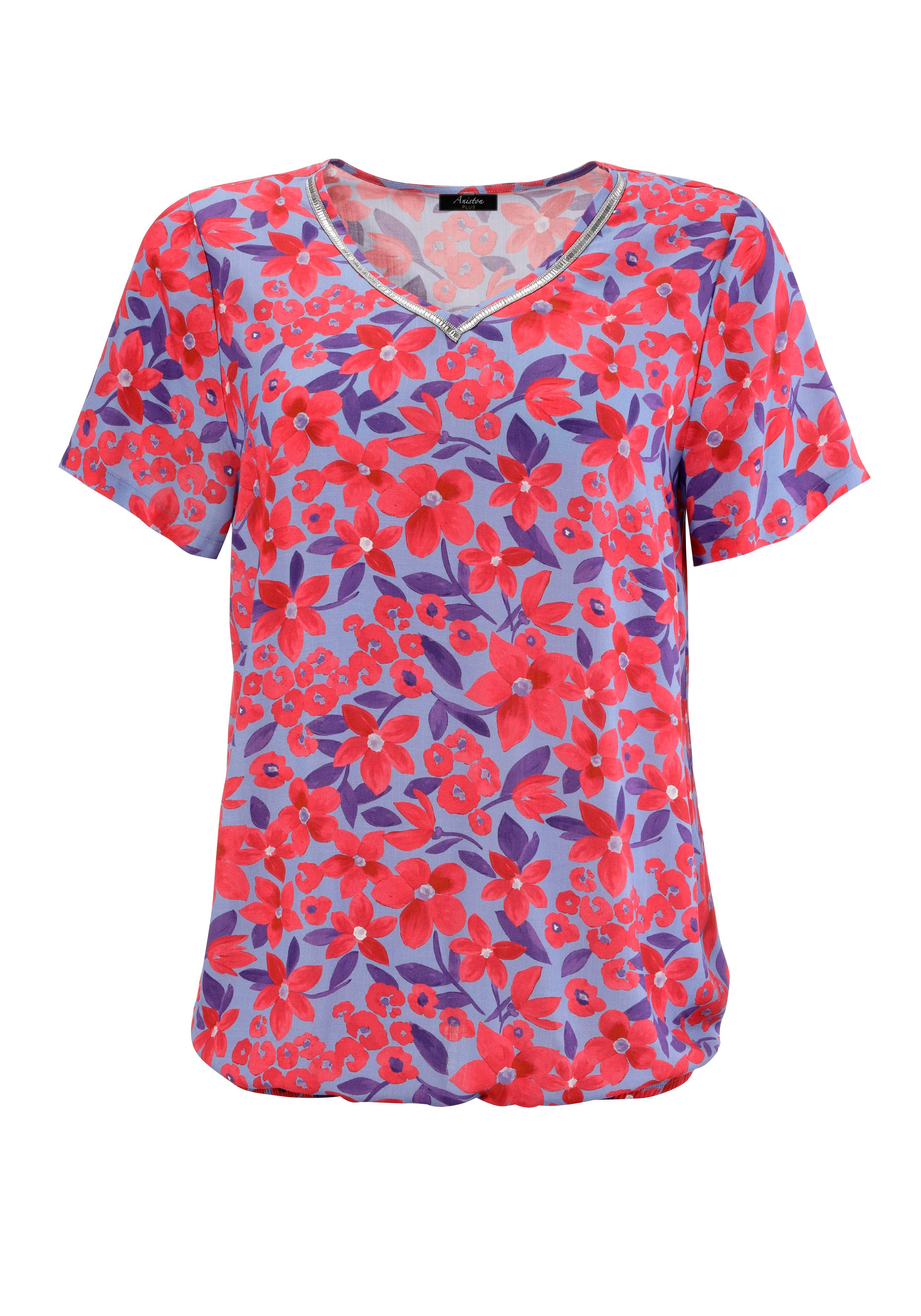Aniston PLUS Shirtblouse met glinsterende sierbanden aan de v-halslijn - nieuwe collectie