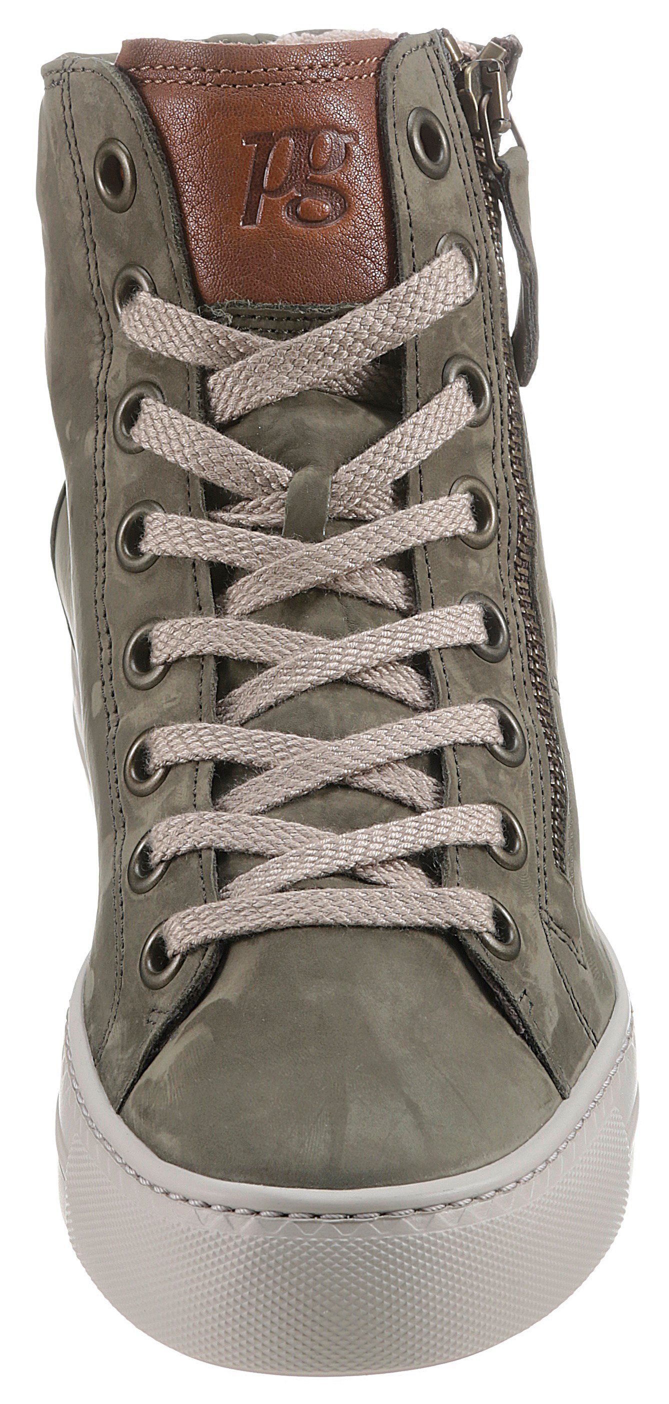 Paul Green Plateausneakers lace-up boots, high top sneaker with practical outer zipper