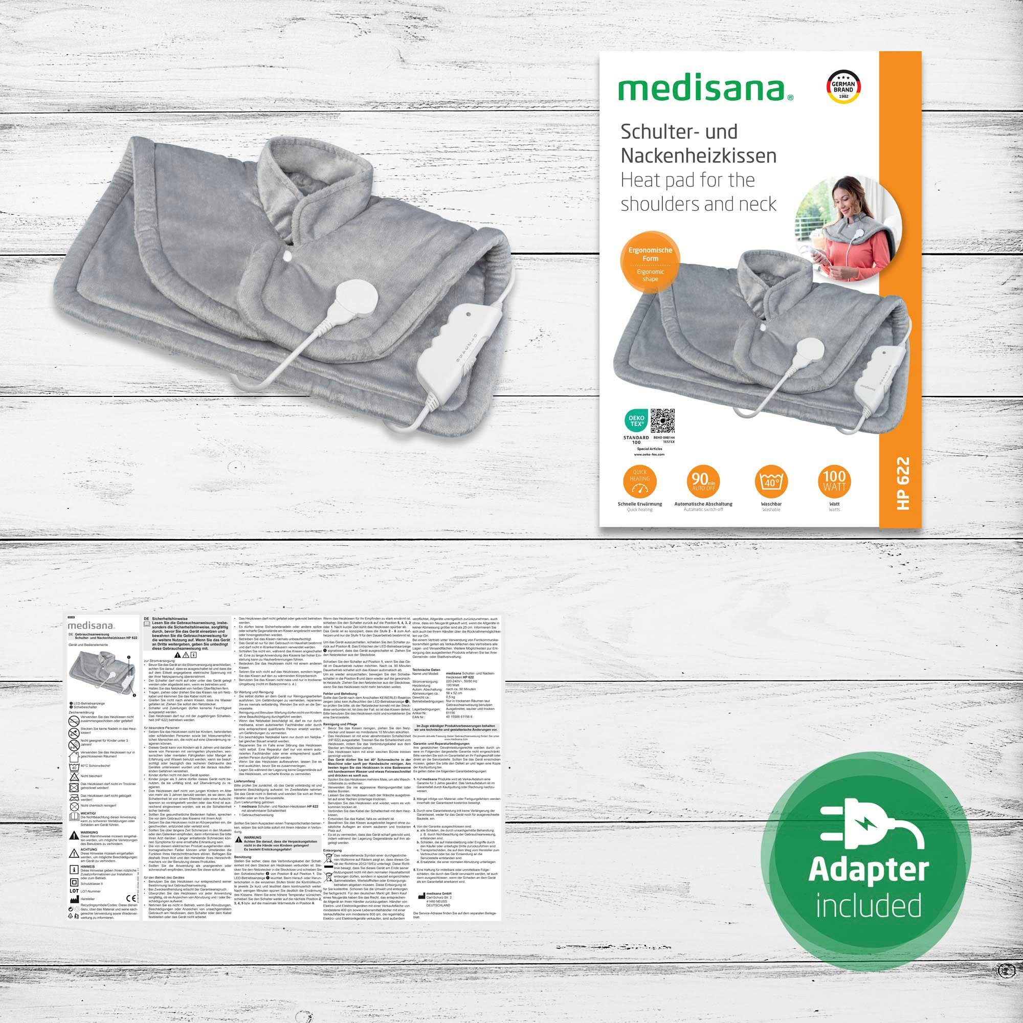 Medisana Verwarmingskussen HP 622 6 standen, flexibele verwarmingsdraad, matrix-sensorsysteem, warmteverdeling