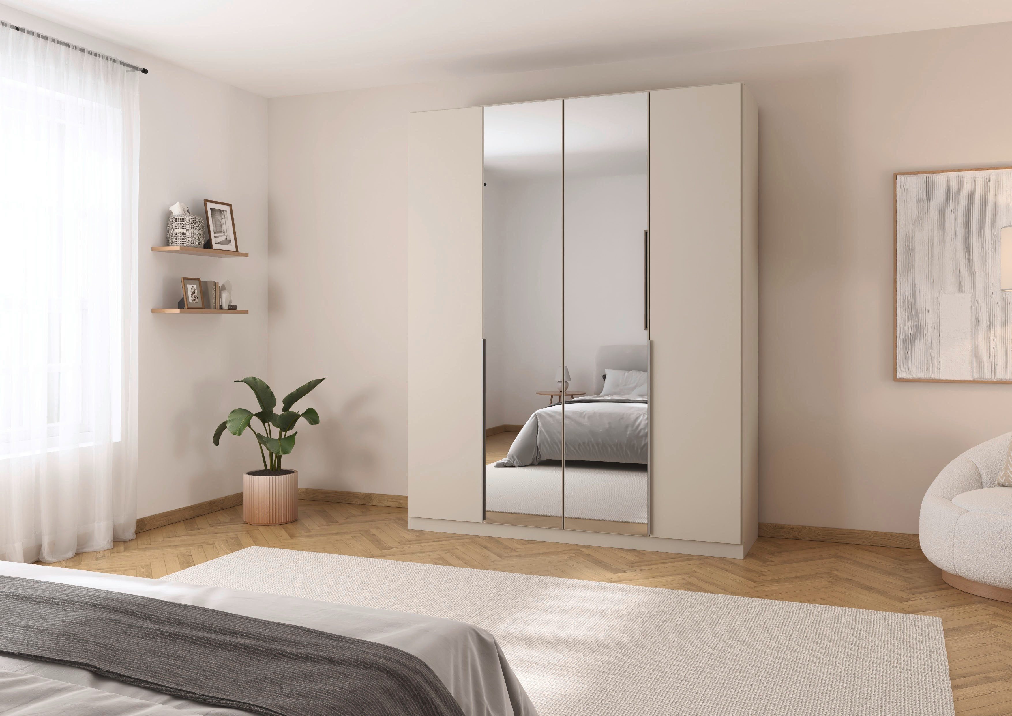 rauch Draaideurkast Kledingkast kast garderobe AGORDO met decor- of hoogglansfront doordachte binnenuitrusting, in 6 breedtes en 2 hoogtes made in germany