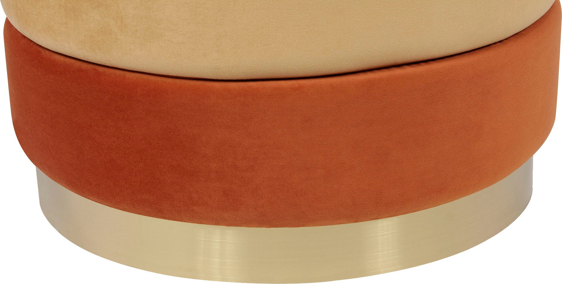 Kayoom Hocker Kruk Matilda 325, elegante uitstraling door goudkleurige sokkel Fluwelen bekleding, gekleurde gelaagde padding, goudkleurige basis (1 stuk)