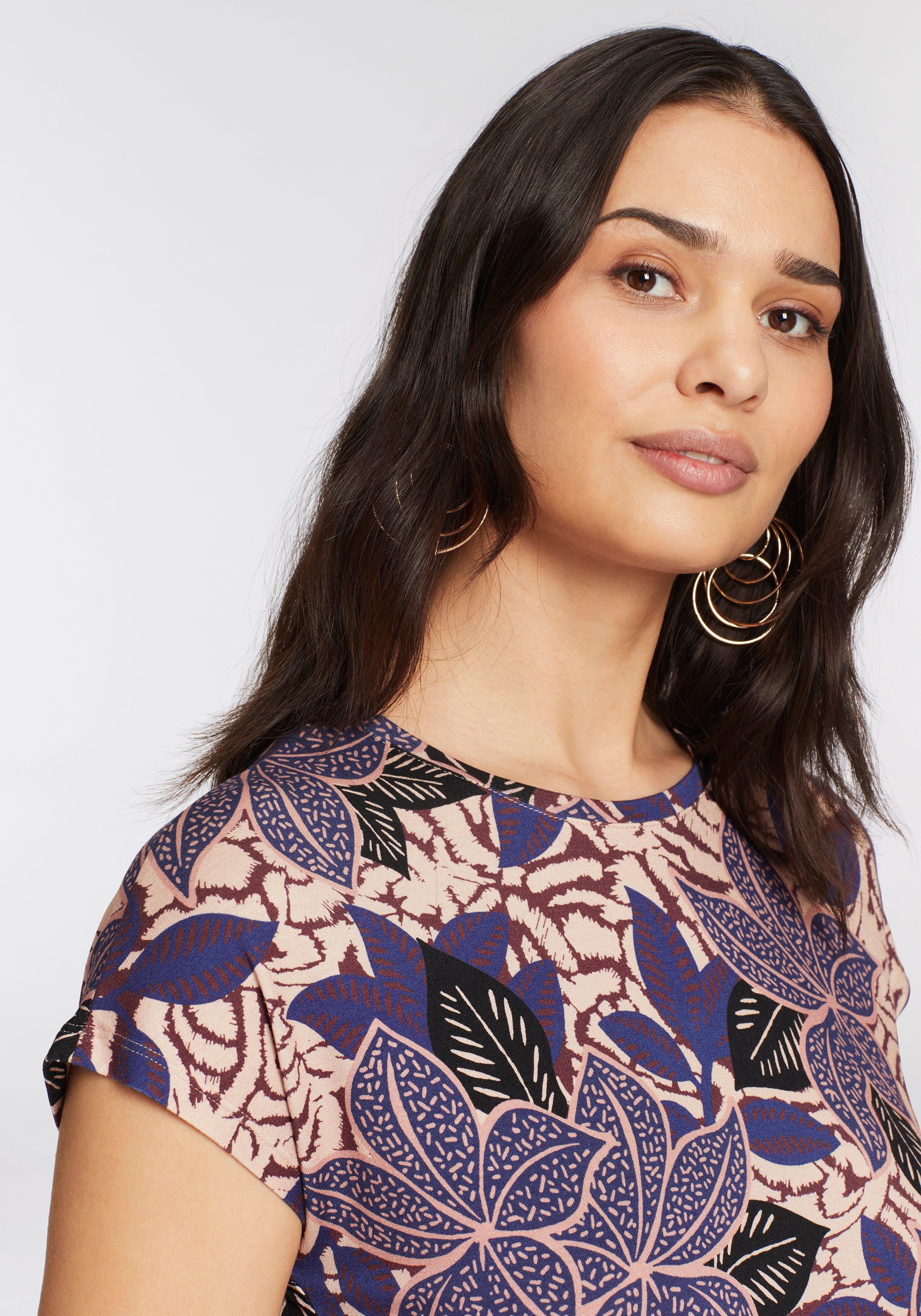 Laura Scott Midi-jurk met stijlvolle all-over print