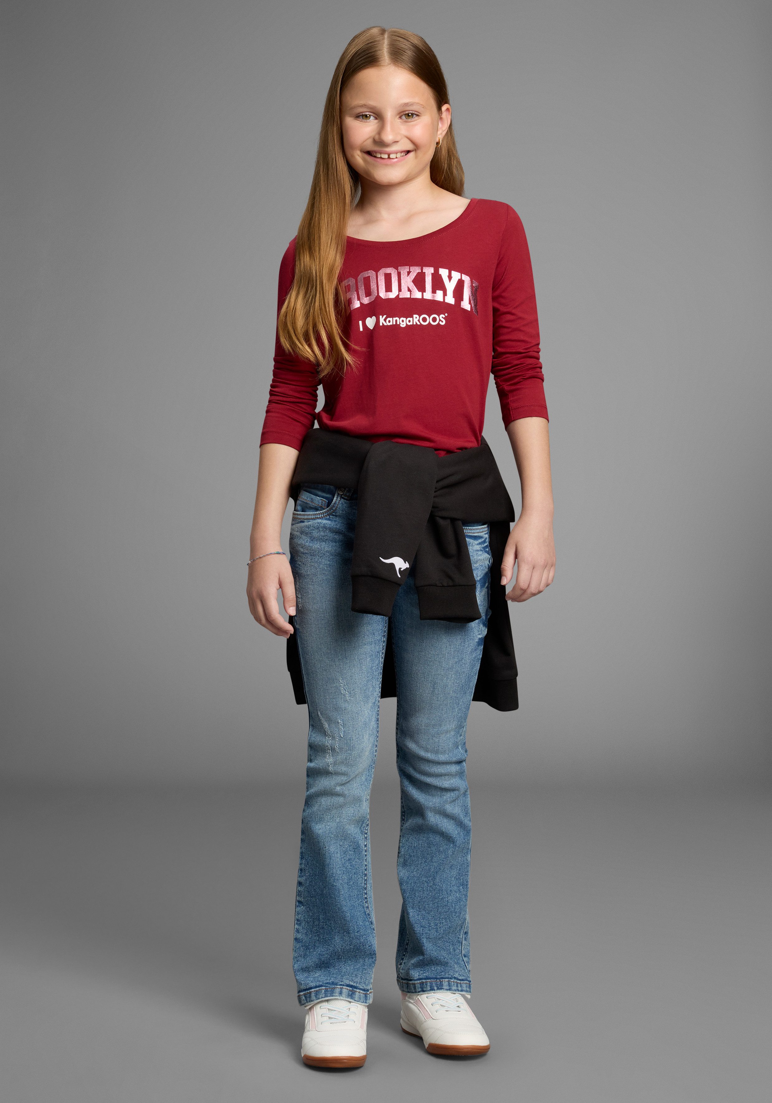 KangaROOS Shirt met lange mouwen Shirt met BROOKLYN print