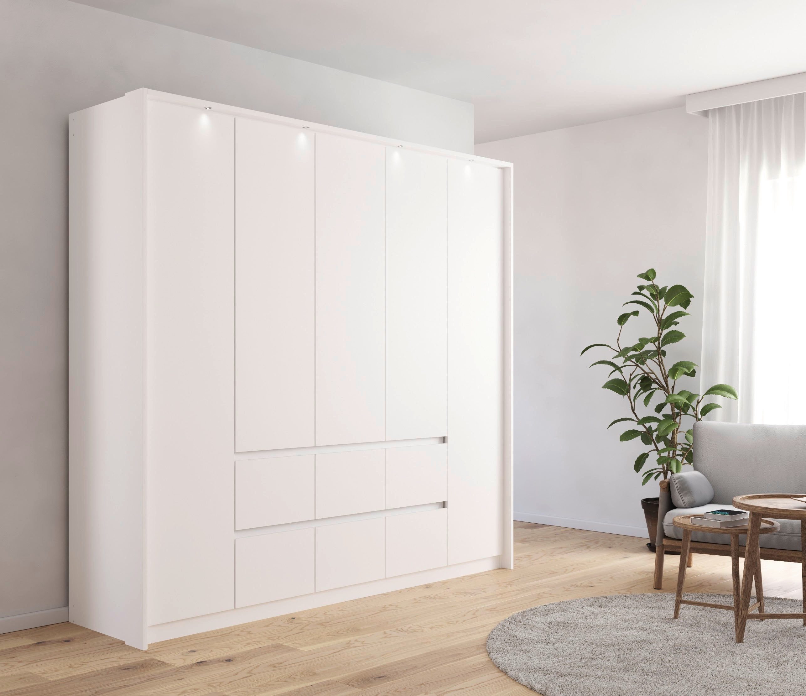 rauch Draaideurkast Mainz met passe-partout optioneel met verlichting, buitendeuren met push-to-openfunctie