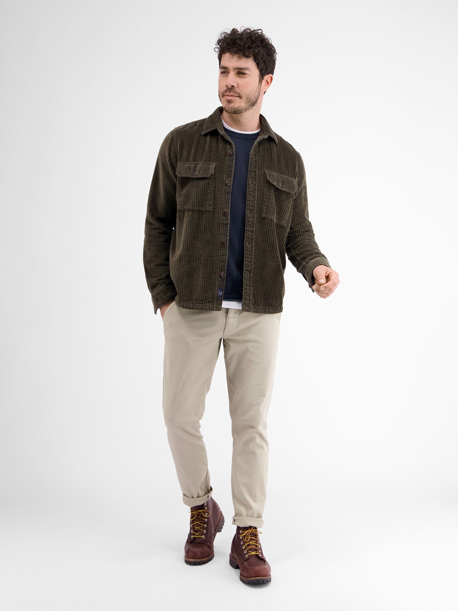 Lerros Gebreide trui LERROS ronde hals pullover, vlakbrei