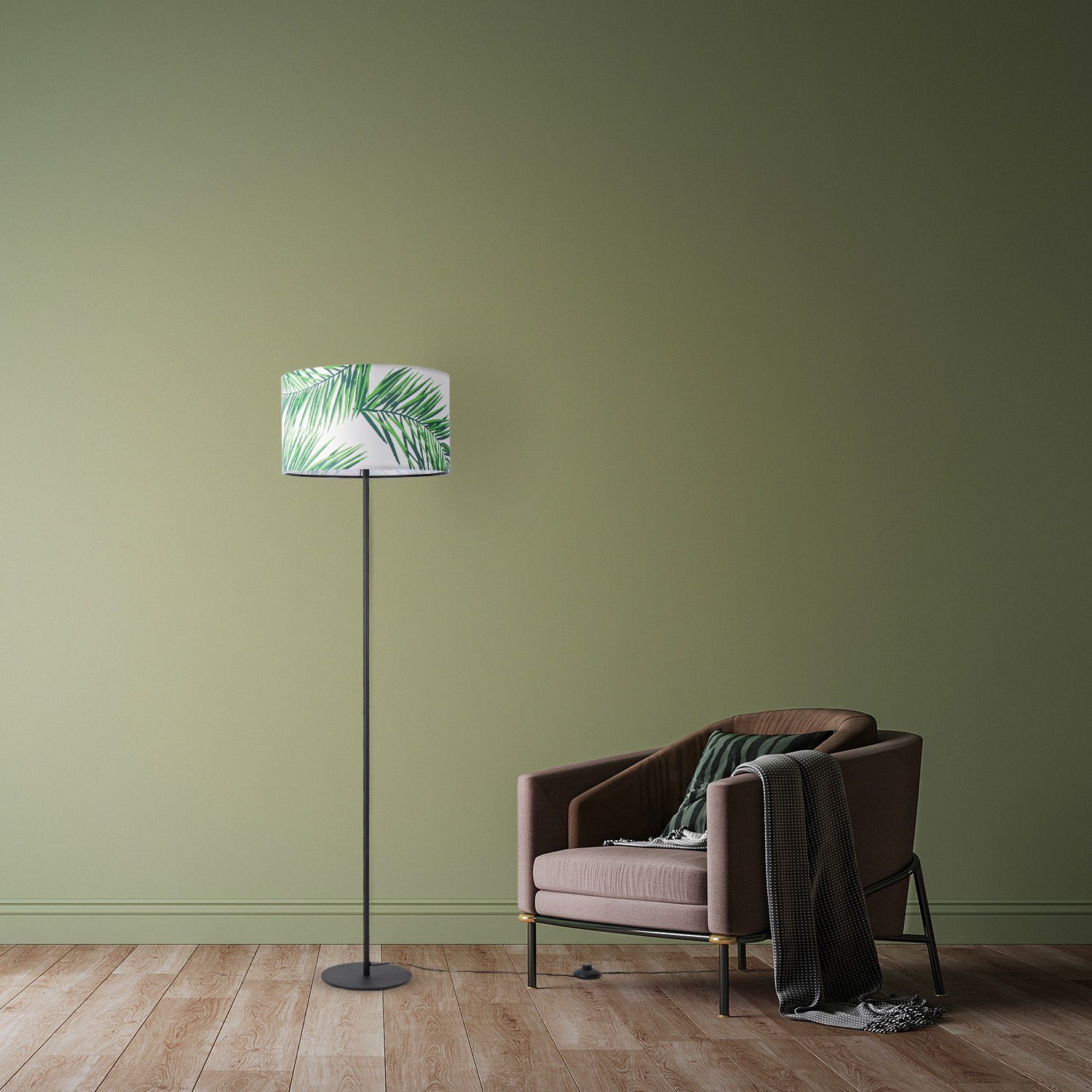 Paco Home Staande lamp Ostende 537 Leeslamp lampenkap decor slaapkamer kinderkamer palm