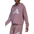 adidas performance hoodie future icon 3 bar hoodie roze