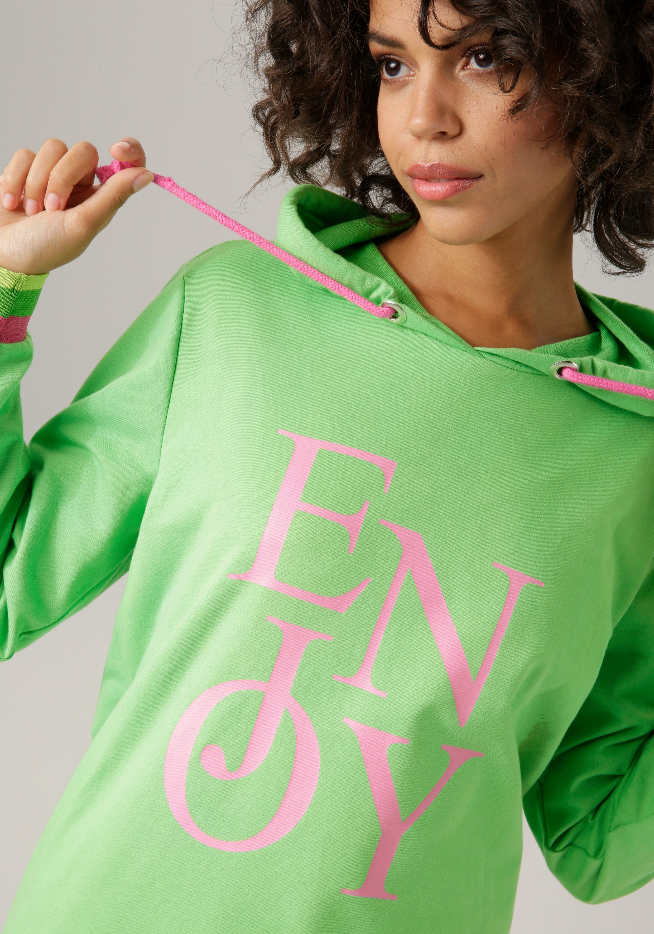 Aniston CASUAL Sweatshirt met "enjoy" print