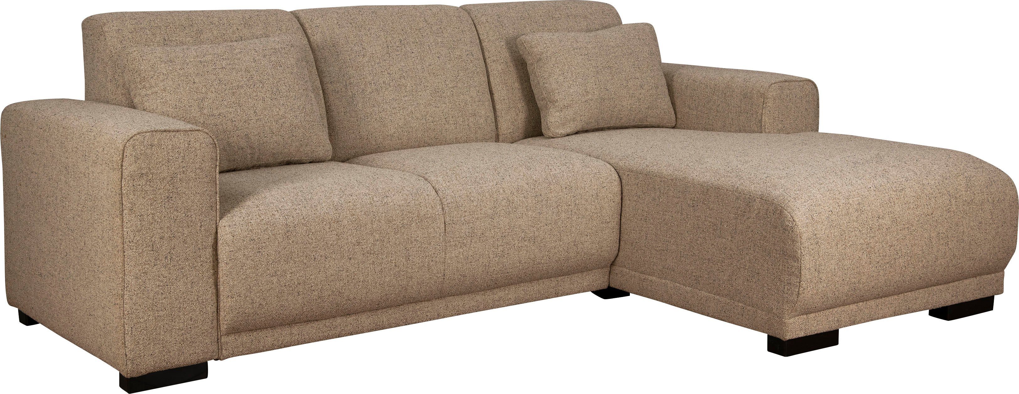 Home affaire Hoekbank BORNHOLM L-vorm met chaise longue, afmetingen B/D/H: 234/162/85 cm Recamiere links of rechts bestelbaar, golfvering, inclusief 2 kussens