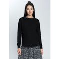 ajc trui met ronde hals met trendy breimotief en contraststrepen - nieuwe collectie zwart