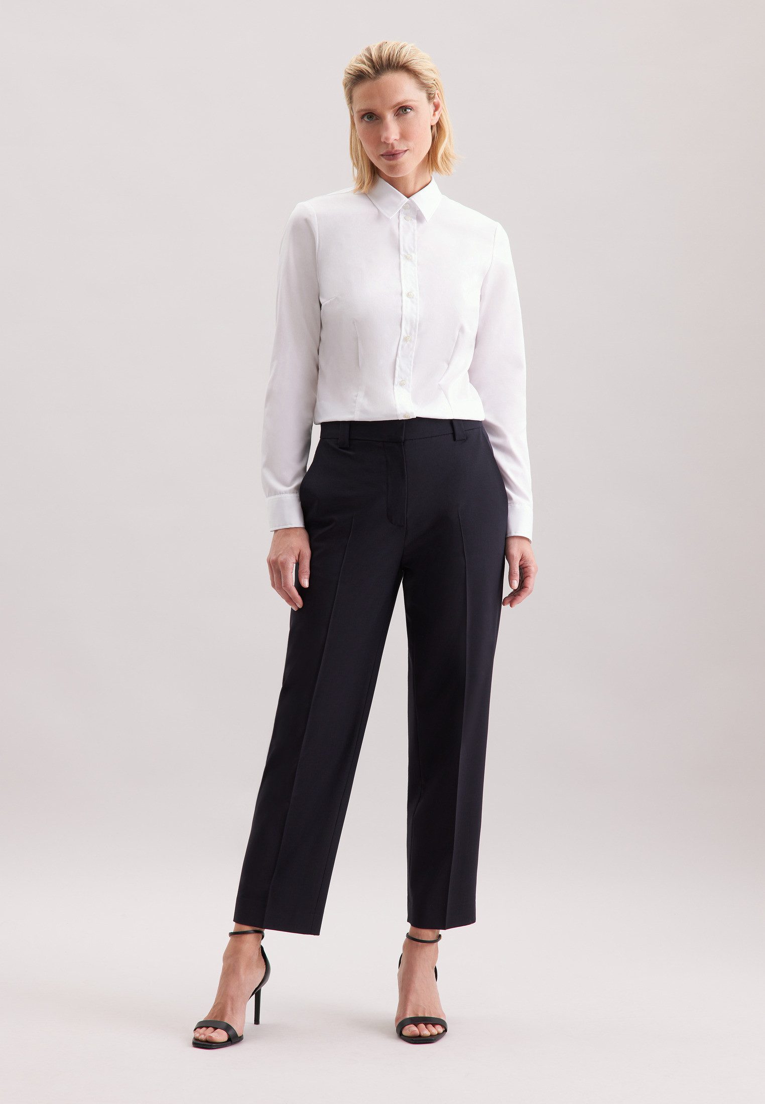seidensticker Overhemdblouse Lange mouwen kraag uni