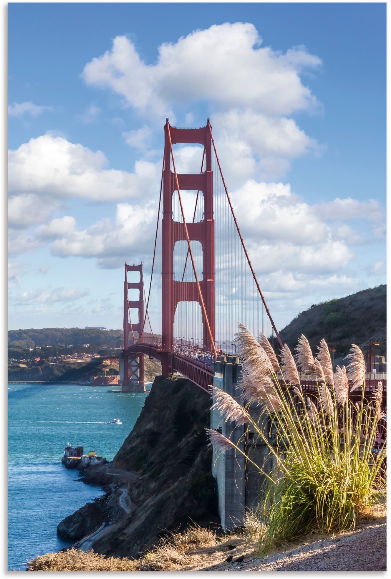 Artland Artprint San Francisco Golden Gate Bridge in vele afmetingen & productsoorten - artprint van aluminium / artprint voor buiten, artprint op linnen, poster, muursticker / wan
