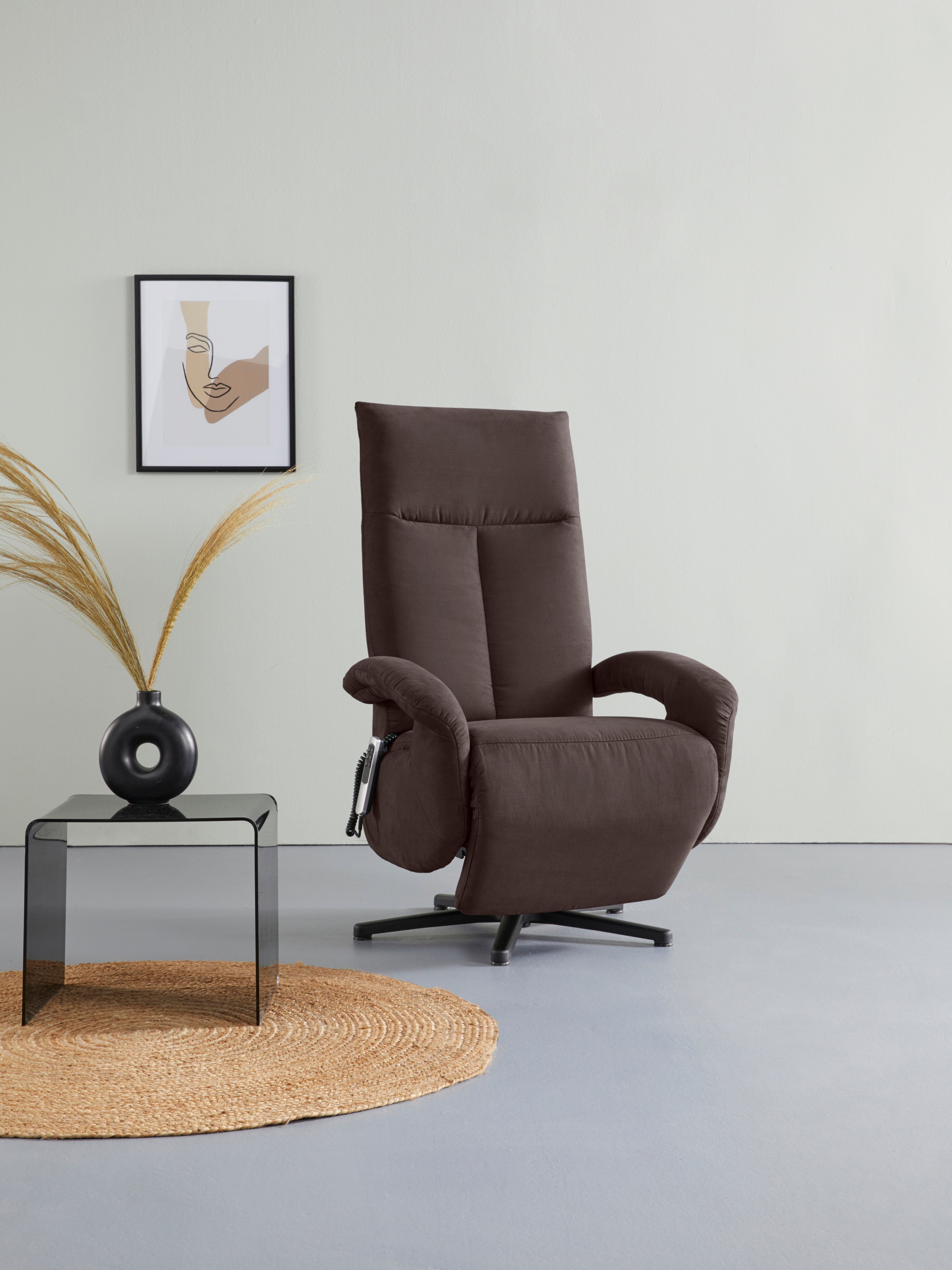 sit&more Relaxfauteuil Tycoon naar keuze handmatig, met twee motoren of met accu of met 2 motoren tv-fauteuils maat 74 cm x 117 cm x 85 cm bruin