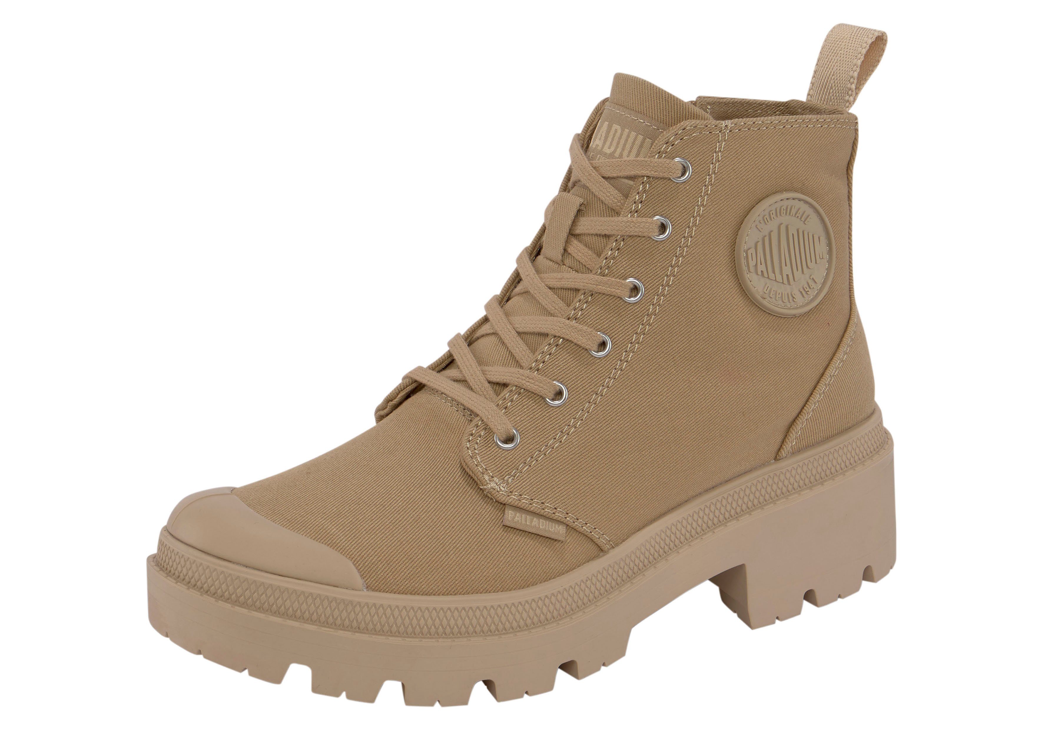 Palladium Veterlaarsjes PALLABASE twill Veterschoenen, veterschoenen van canvas met rits