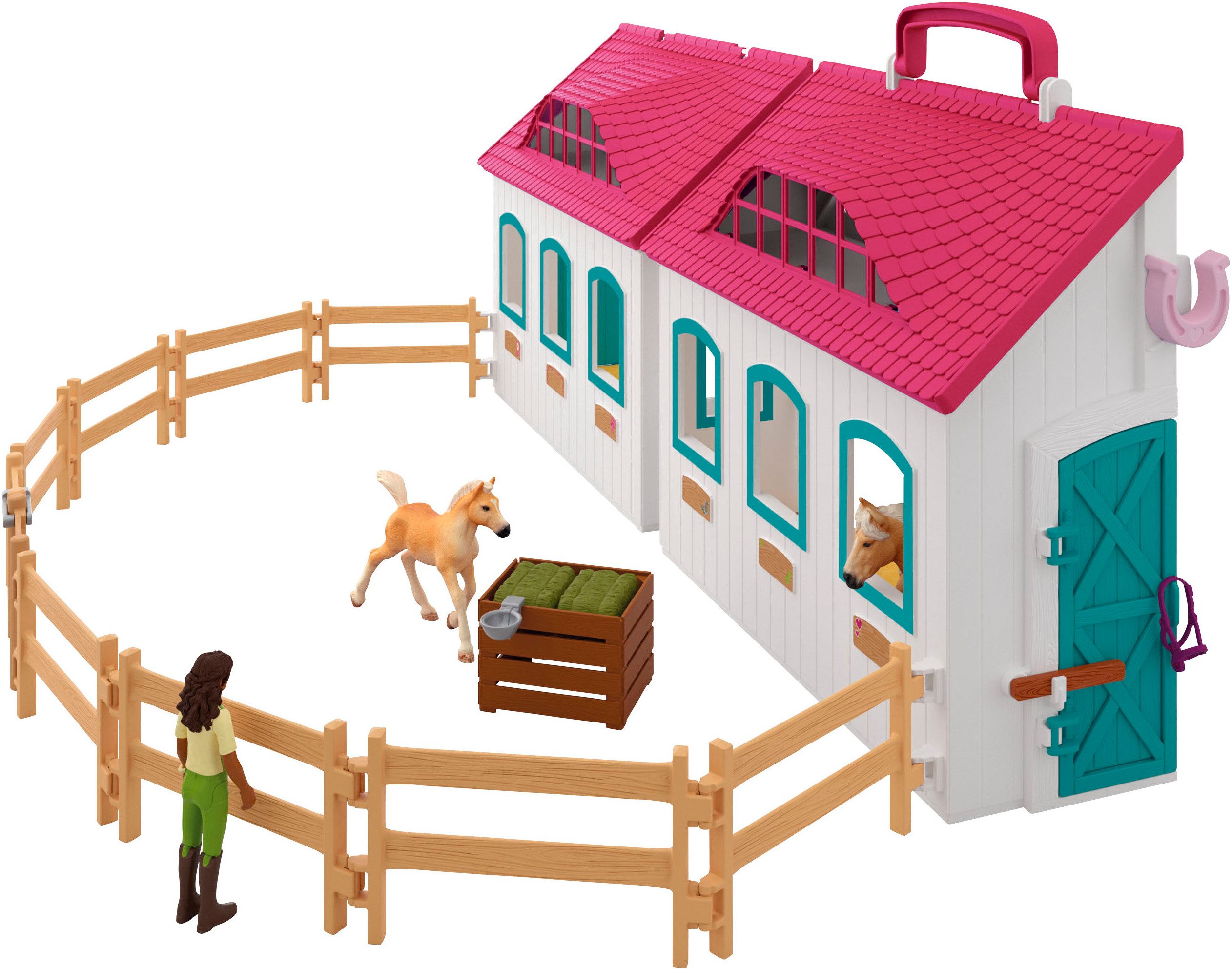 Schleich® Speelwereld HORSE CLUB, Offenstall -Kleines Hufeisen (42703)