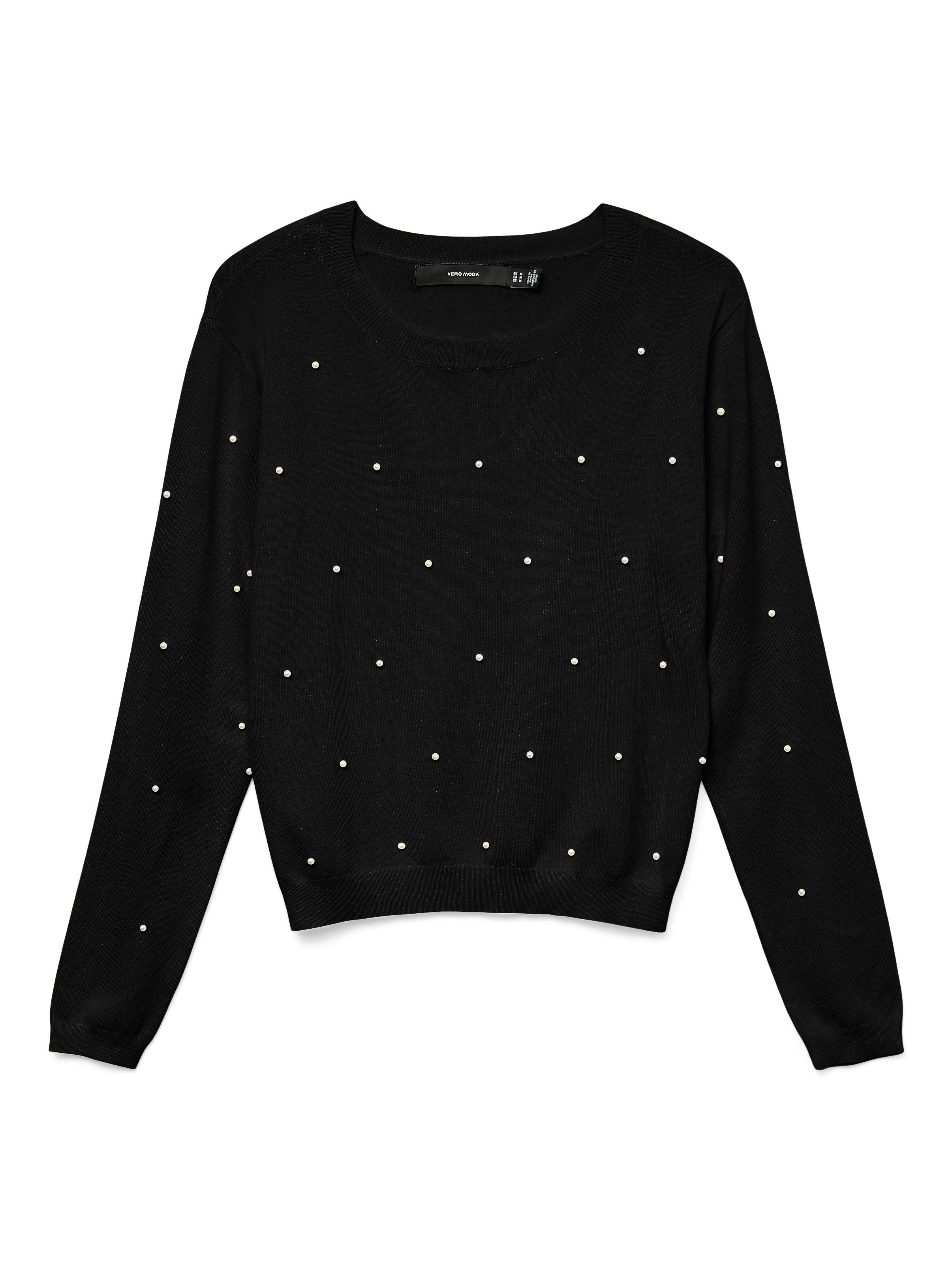 Vero Moda Trui met ronde hals VMGLORY PEARL LS O-NECK PULLOVER BOO