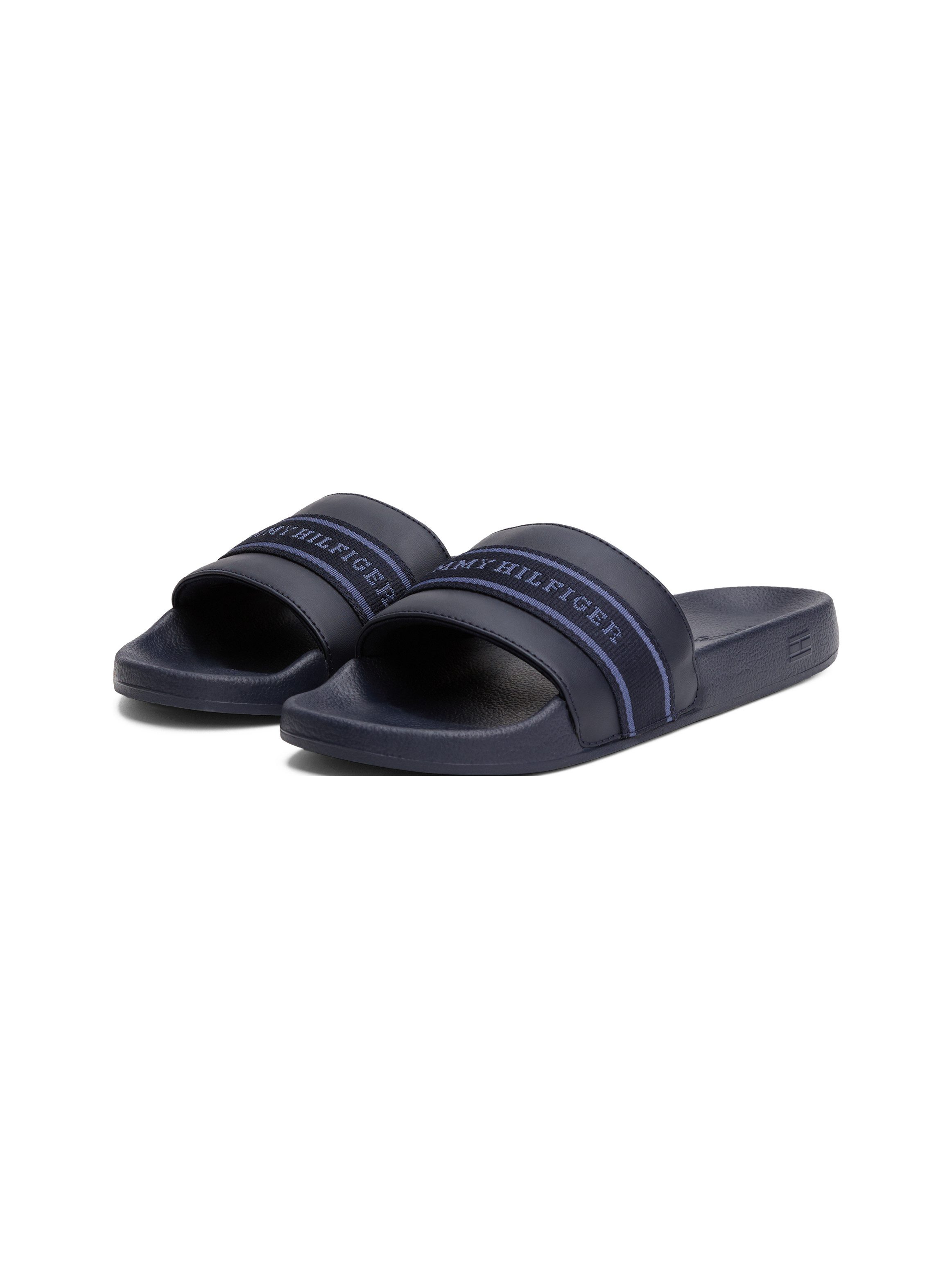 Tommy Hilfiger Slippers HILFIGER POOLSIDE WITH WEBBING , plateau, zomer-mode, comfort-schoen, flats met textielband