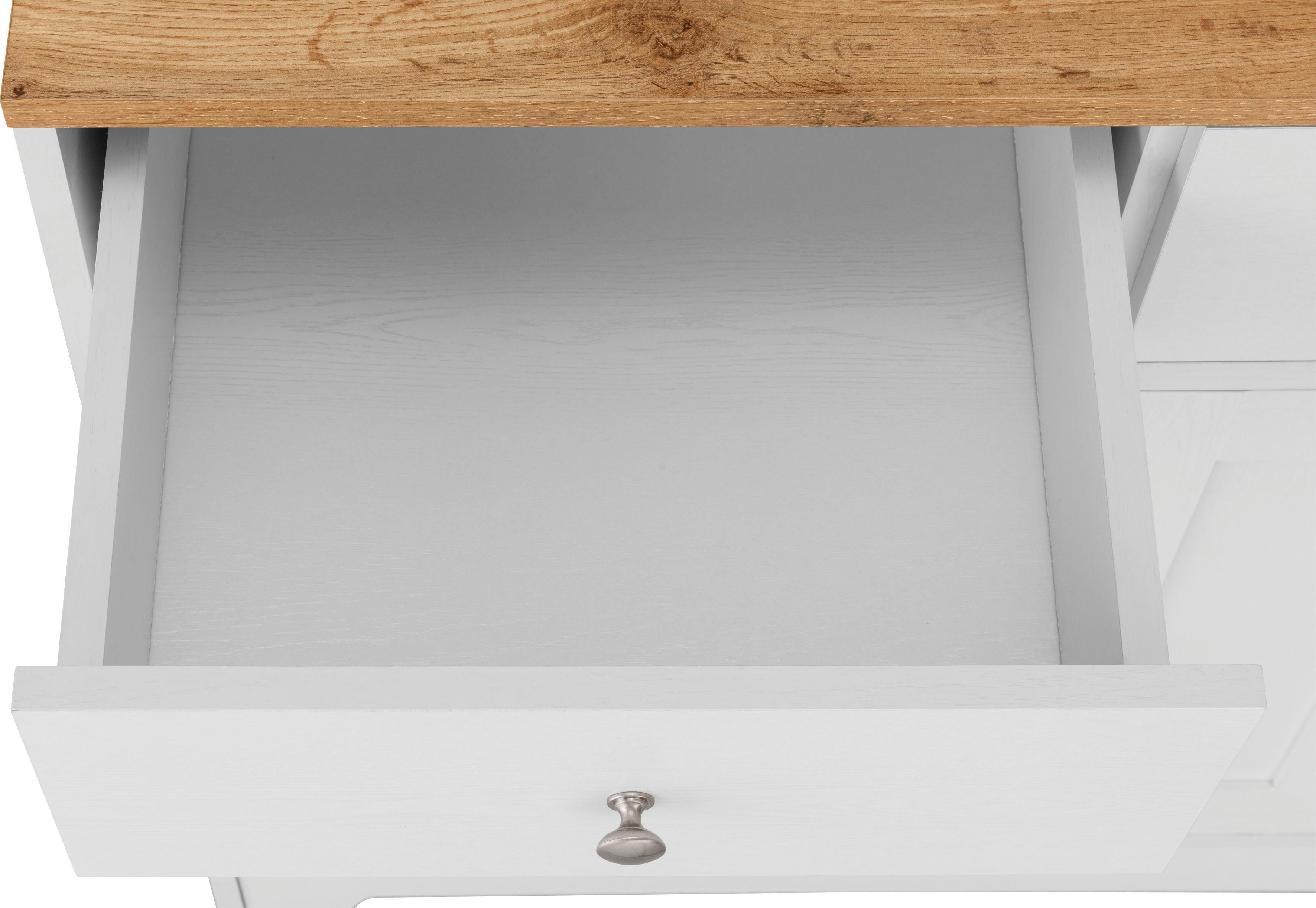 Home affaire Buffetkast Kate Breedte 128 cm, met glasdeuren en houten deuren, metalen grepen, hoogte 182 cm